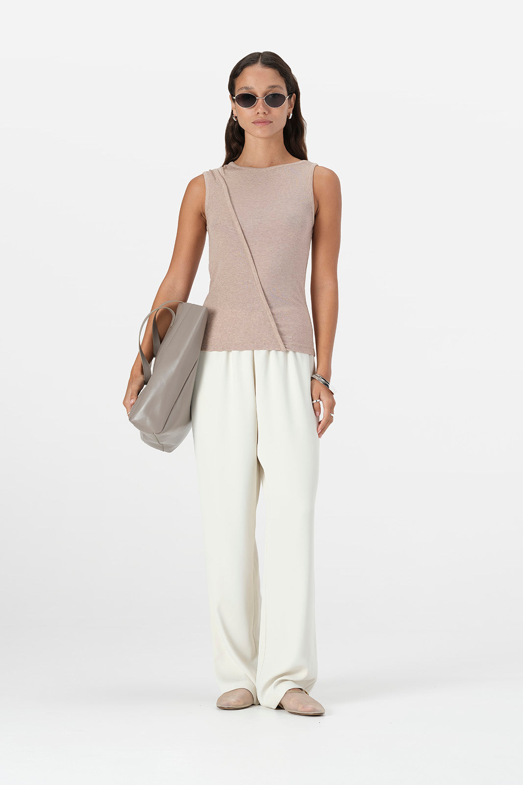 Otto Beige Knit Tank Top | Elka Collective 