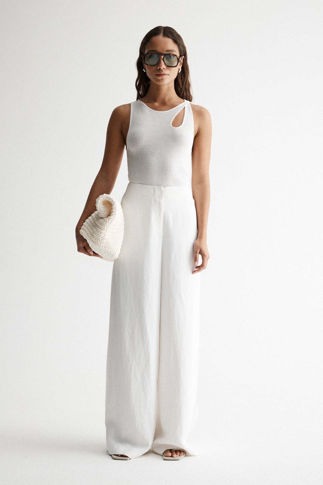 Ivy White Knit Tank Top | Elka Collective