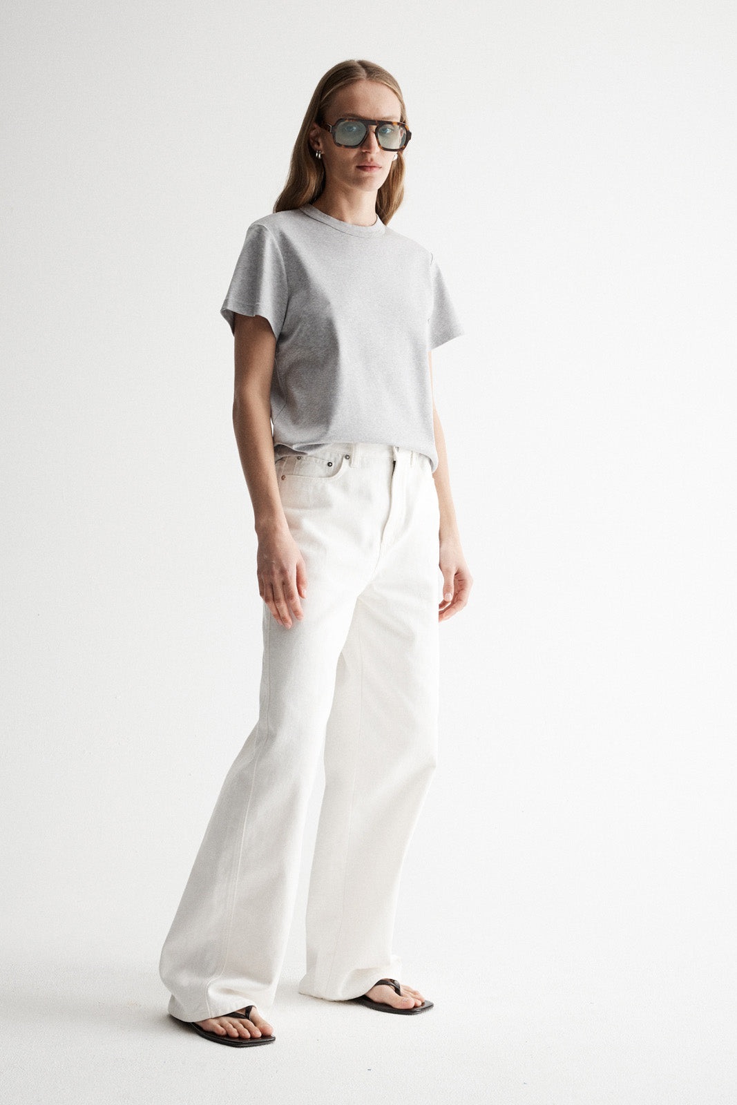 Mia Short Sleeve Tank in Grey Marle from Elka Collective