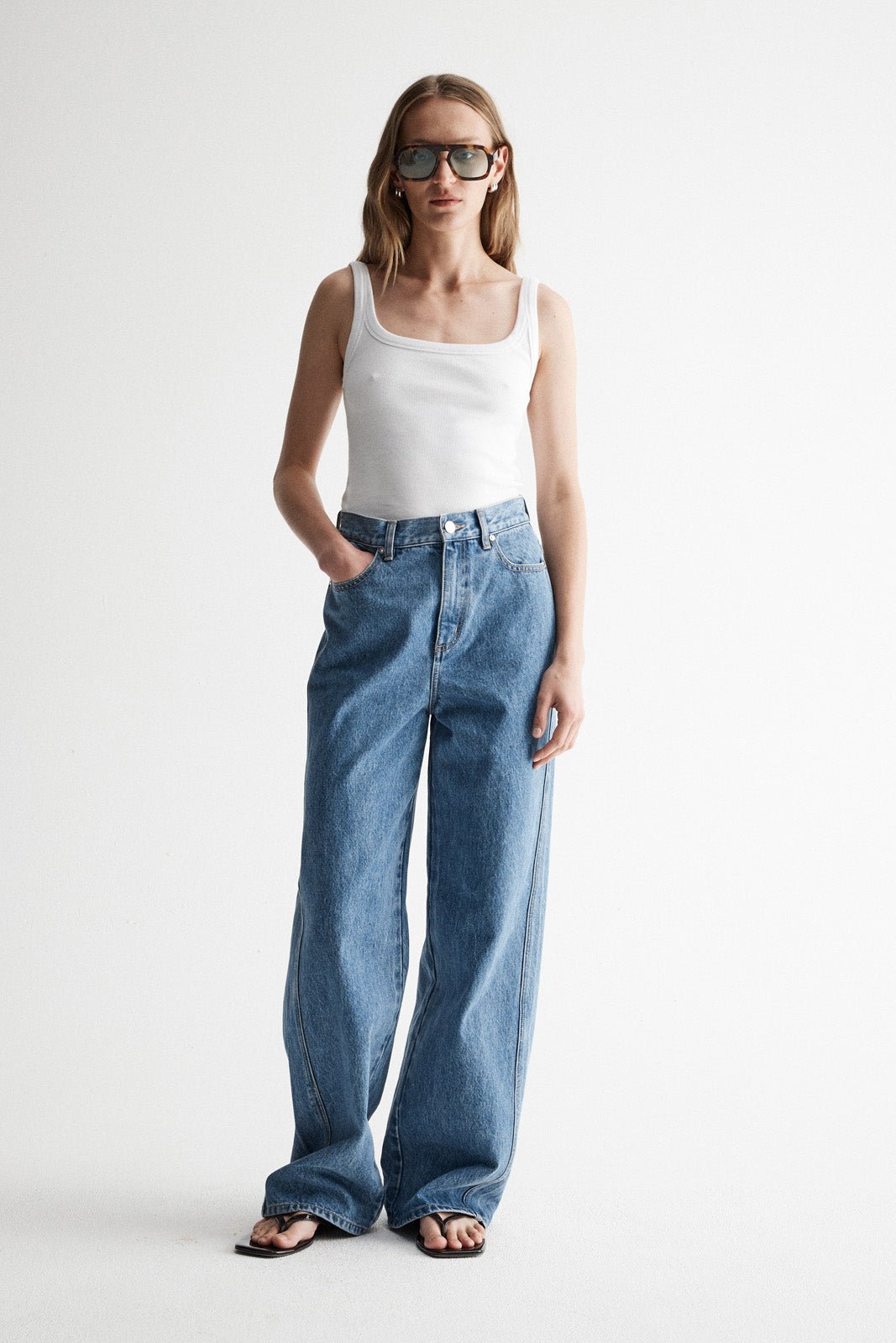 Apollo Blue Wash Wide Leg Jean | Elka Collective
