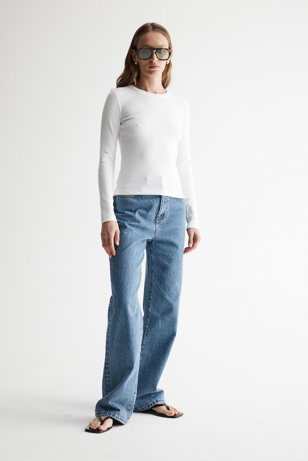 Nola Long Sleeve Top White