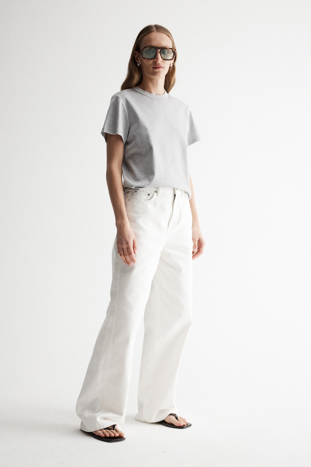 Mia Short Sleeve Tank in Grey Marle from Elka Collective