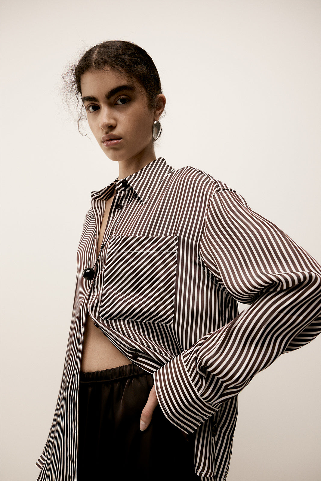 Jamie Stripe Shirt Brown Stripe