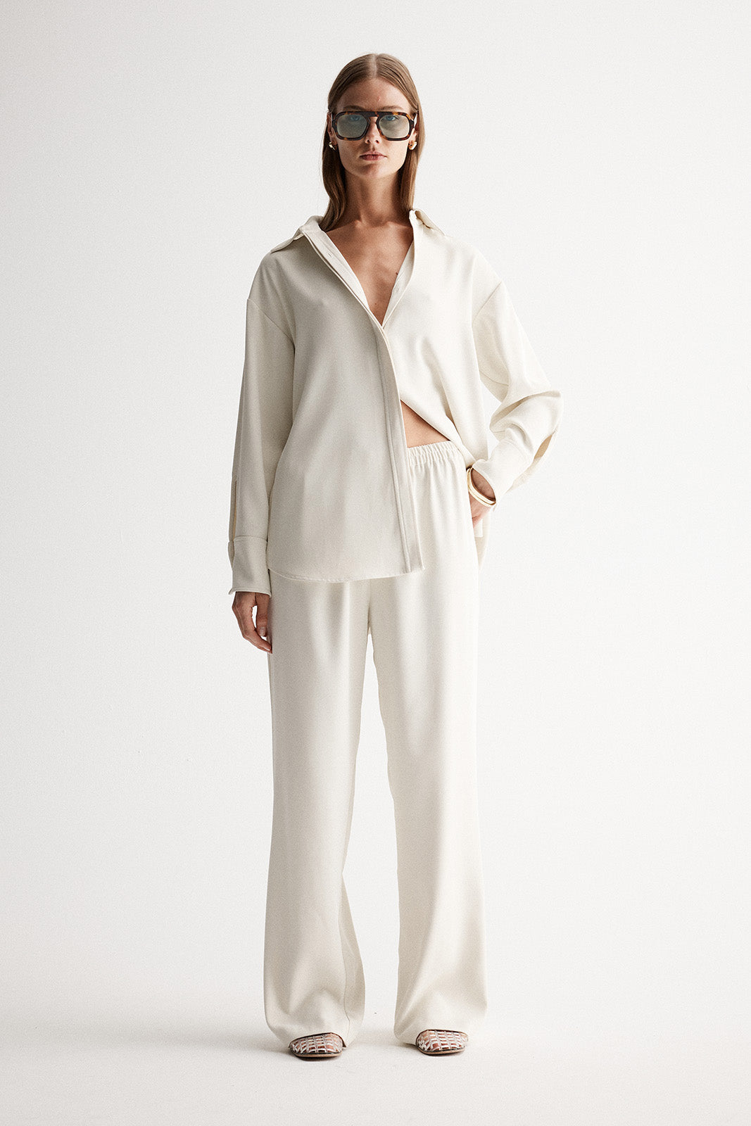 Edra Long Sleeve Shirt Ecru