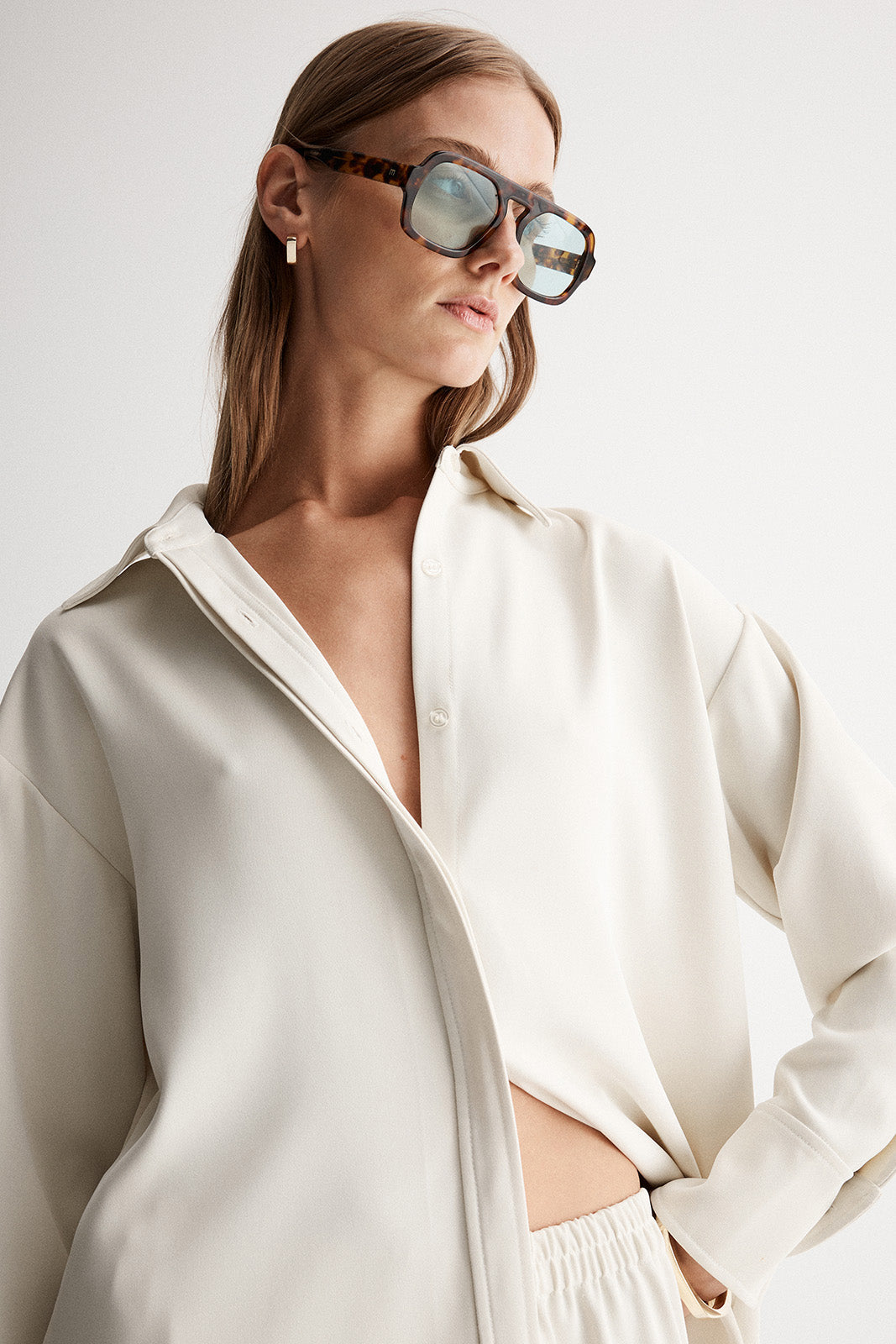 Edra Long Sleeve Shirt Ecru