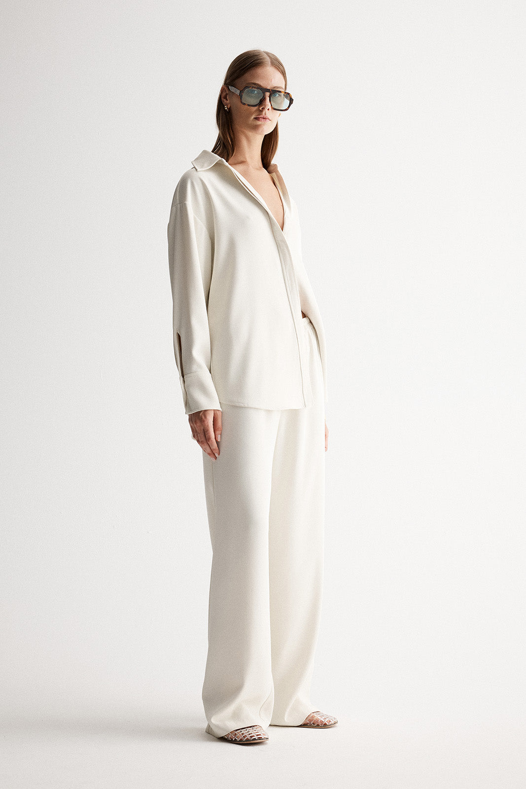 Edra Long Sleeve Shirt Ecru