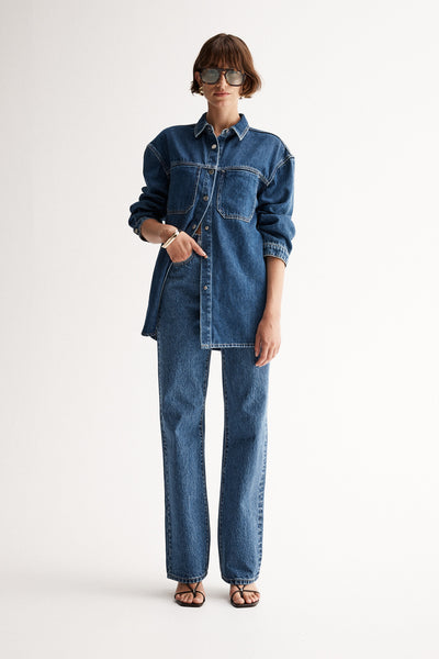 Odin Dark Wash Denim Shirt | Elka Collective
