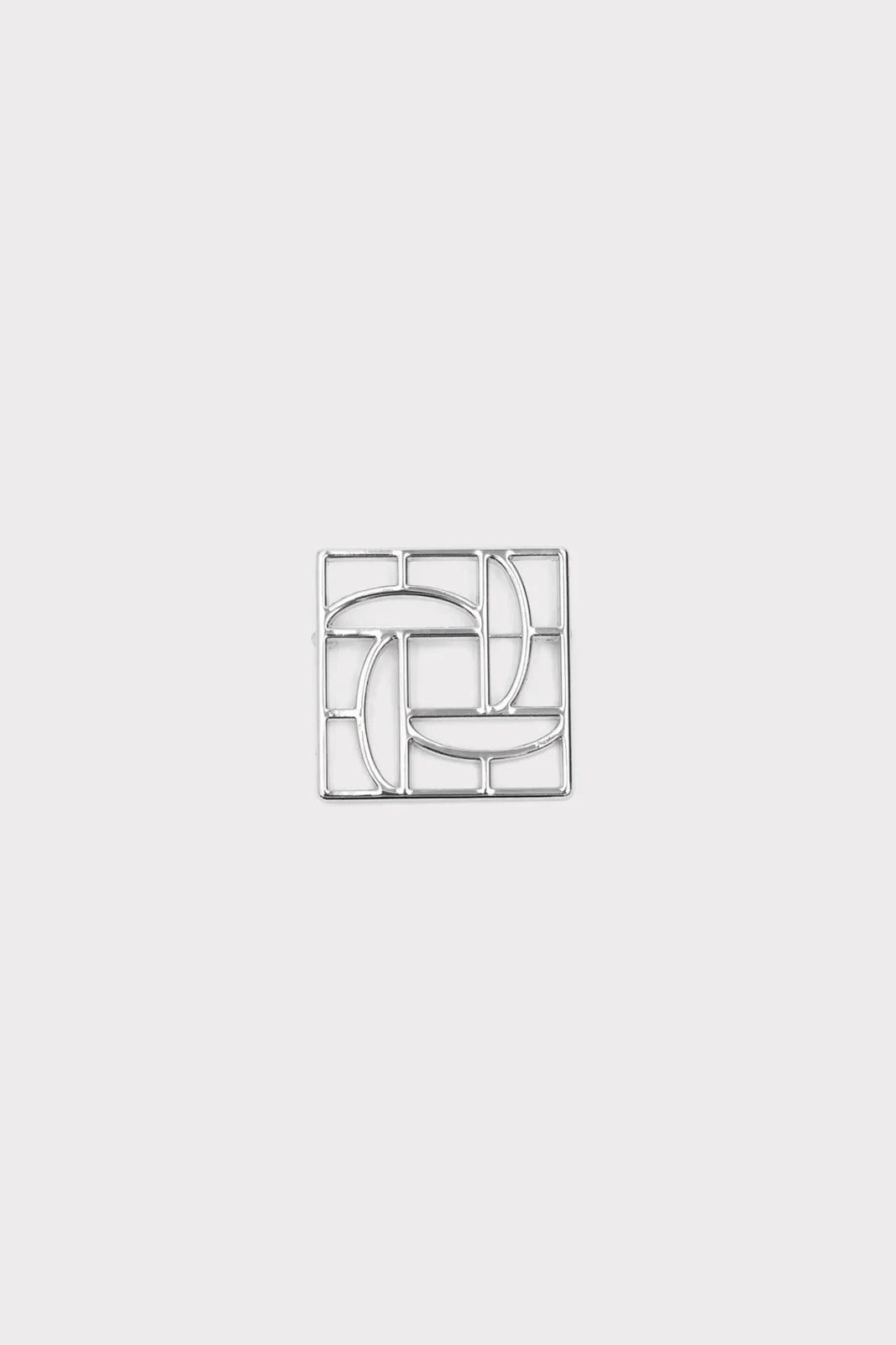 Monogram Brooch Chrome