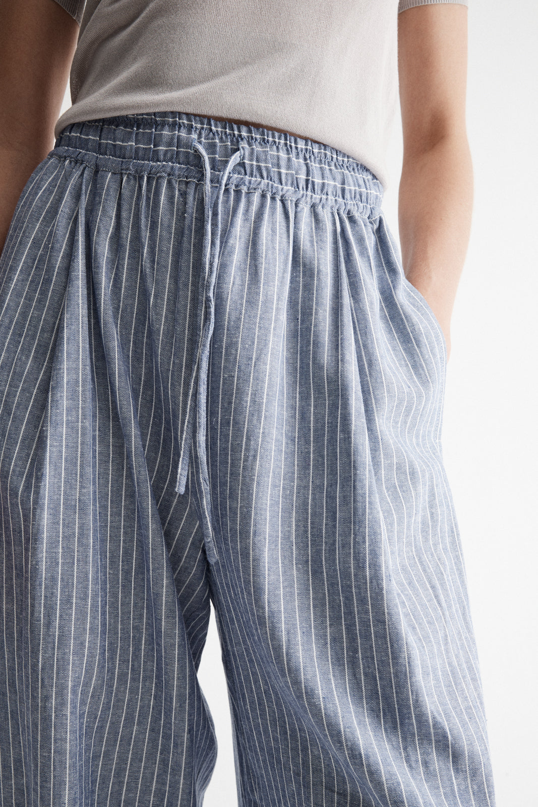 Venice Blue Stripe Wide Leg Pant | Elka Collective