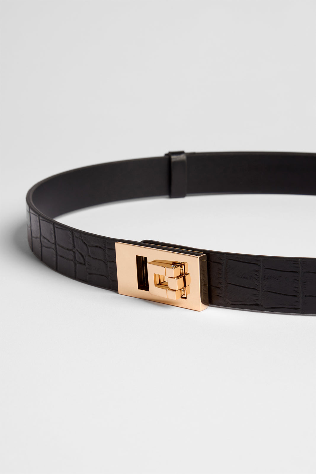 Paige Belt Black Croc