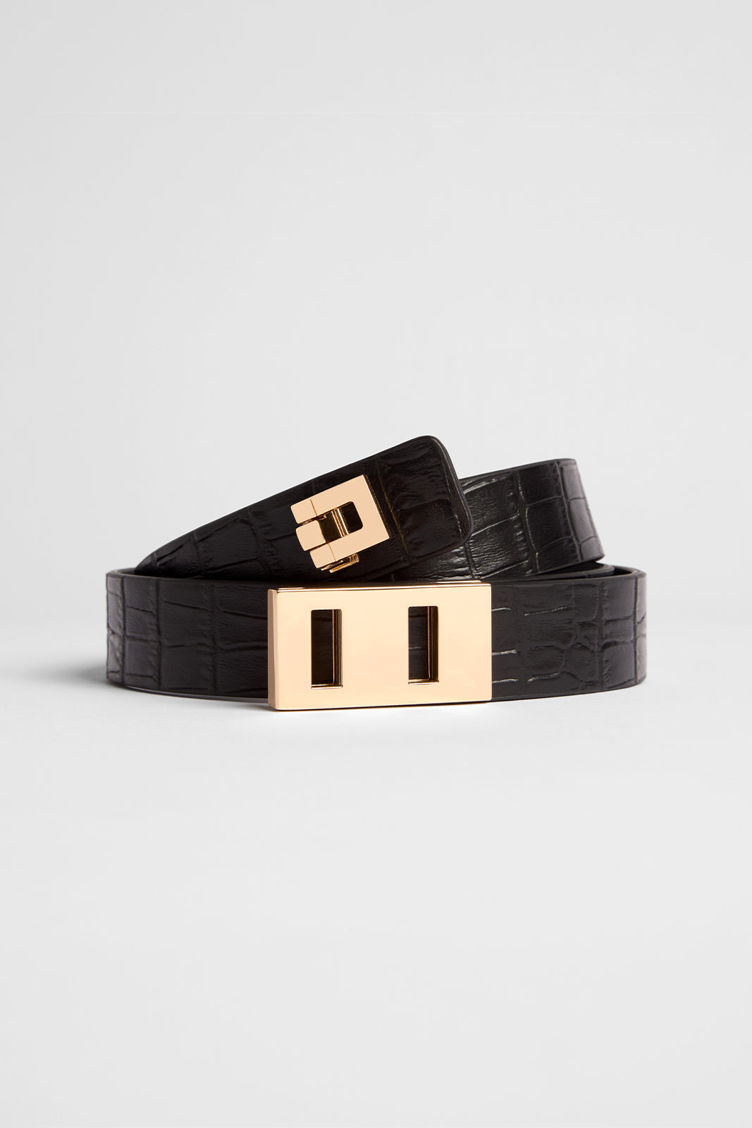 Paige Belt Black Croc