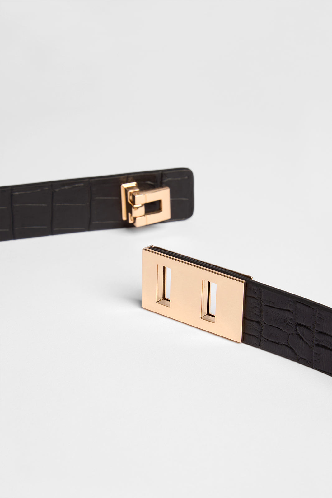 Paige Belt Black Croc