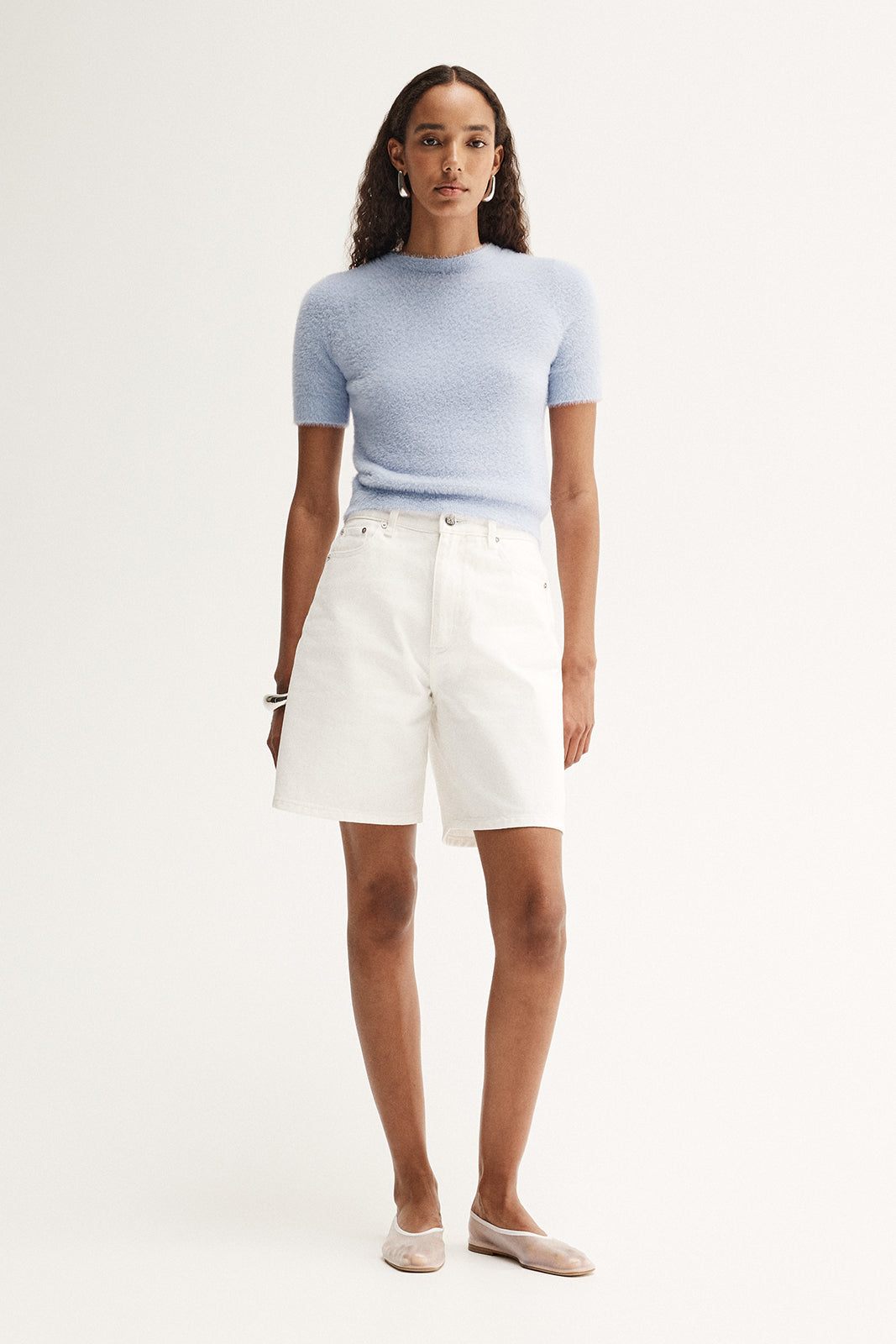 Mochi Knit Tee Pale Blue