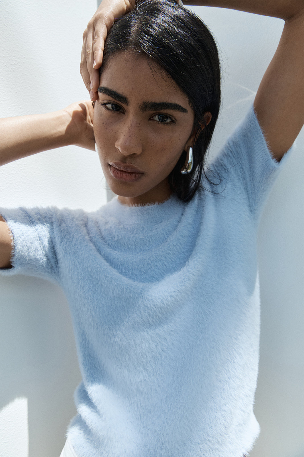 Mochi Knit Tee Pale Blue