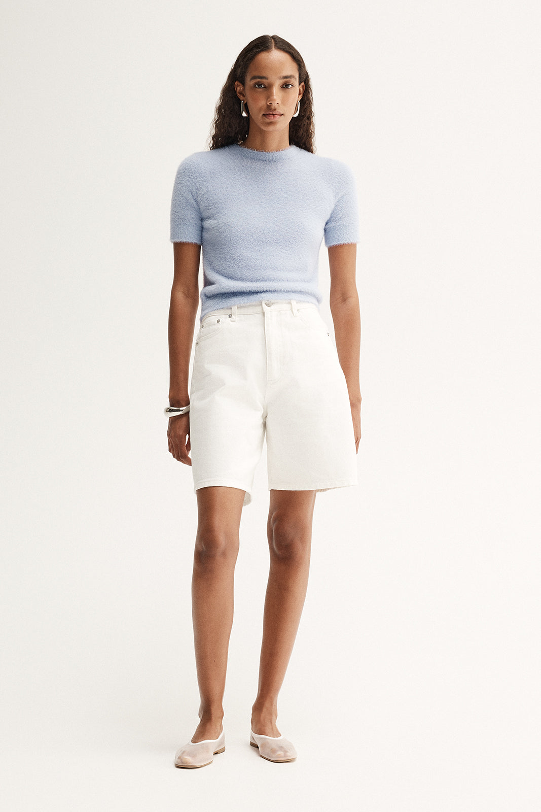 Mochi Knit Tee Pale Blue
