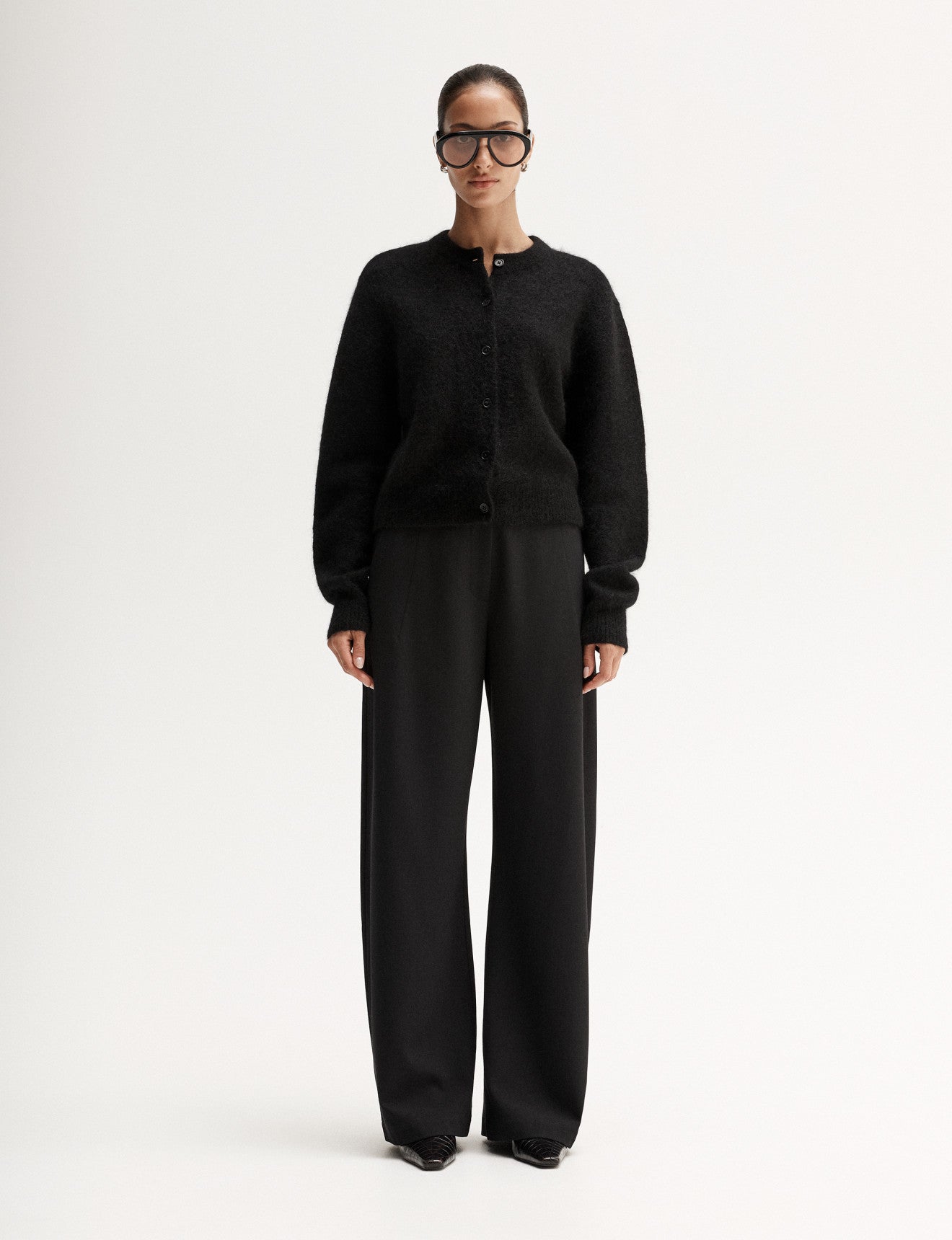 Abigail Black Wool Cardigan | Elka Collective