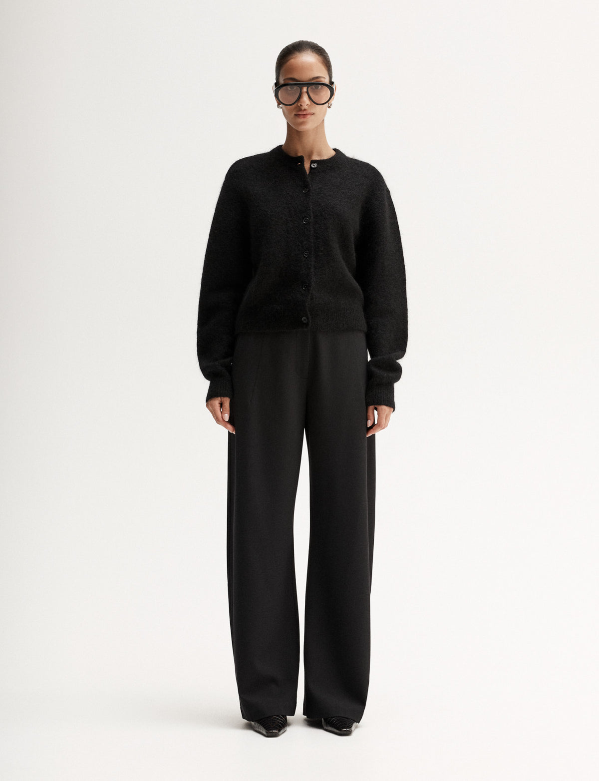 Abigail Black Wool Cardigan | Elka Collective