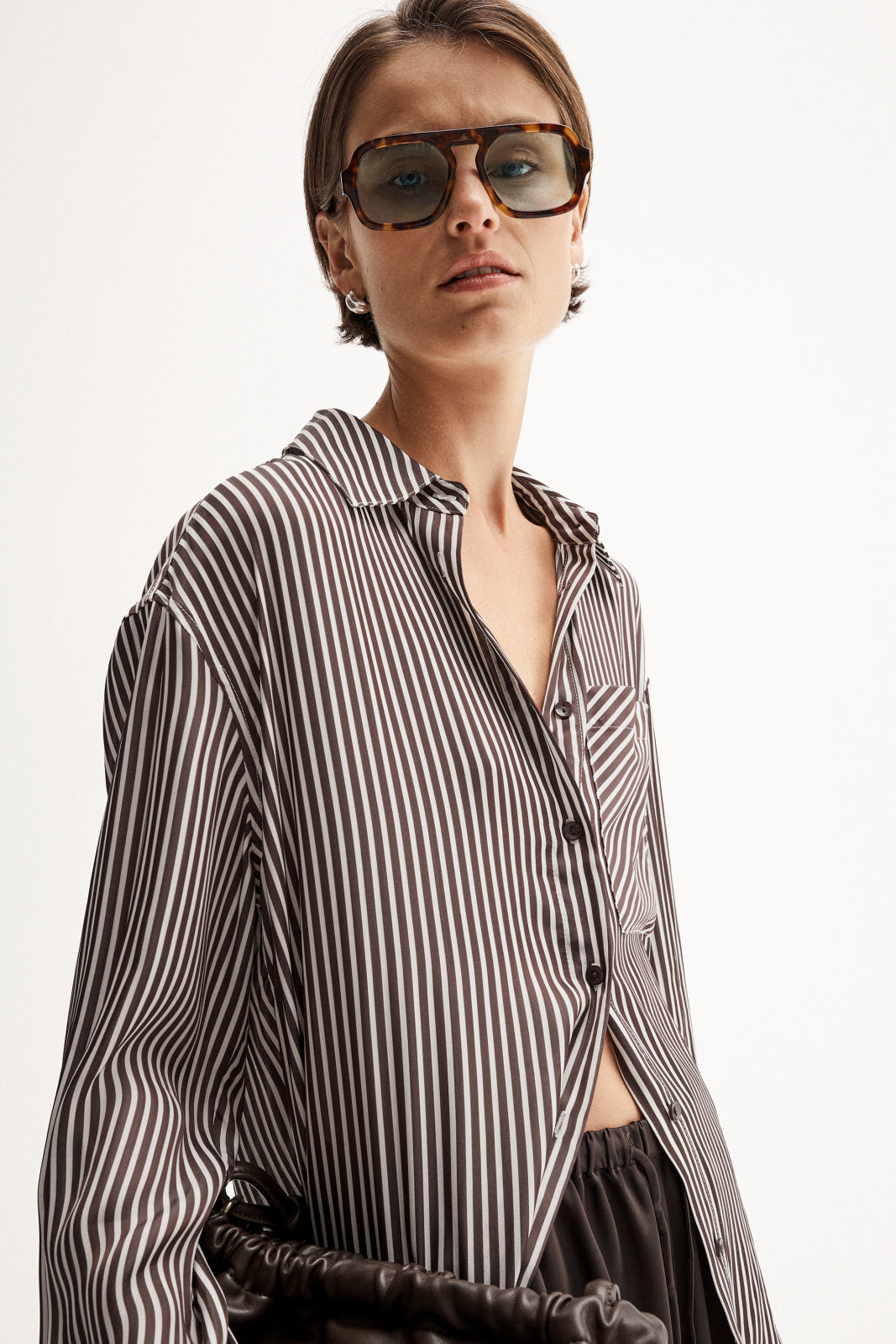 Jamie Stripe Shirt Brown Stripe