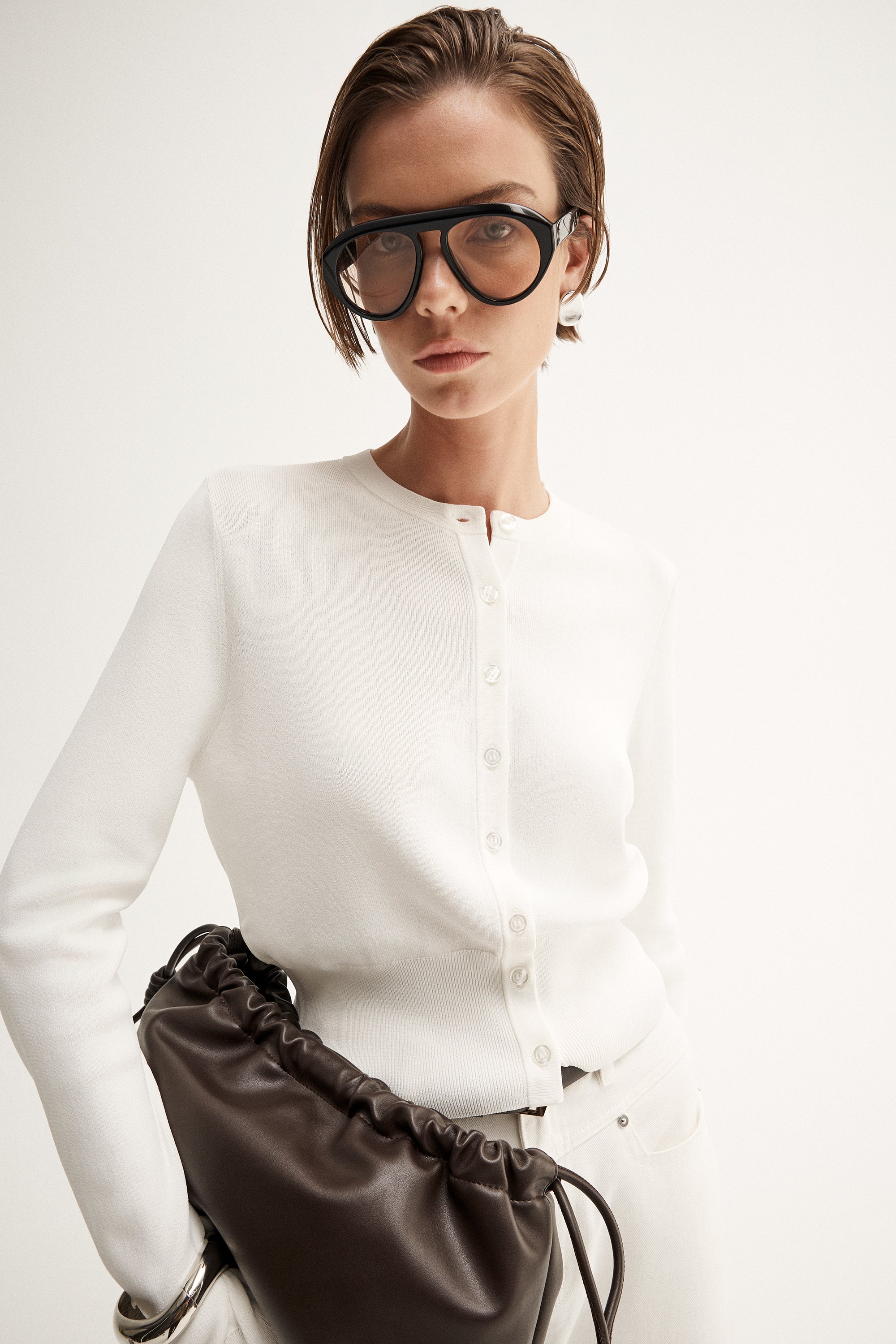 Victoria Knit Cardigan White