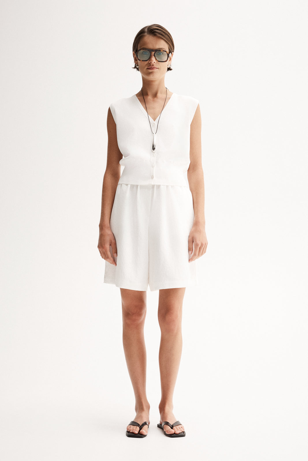 Halifax Knit Vest White