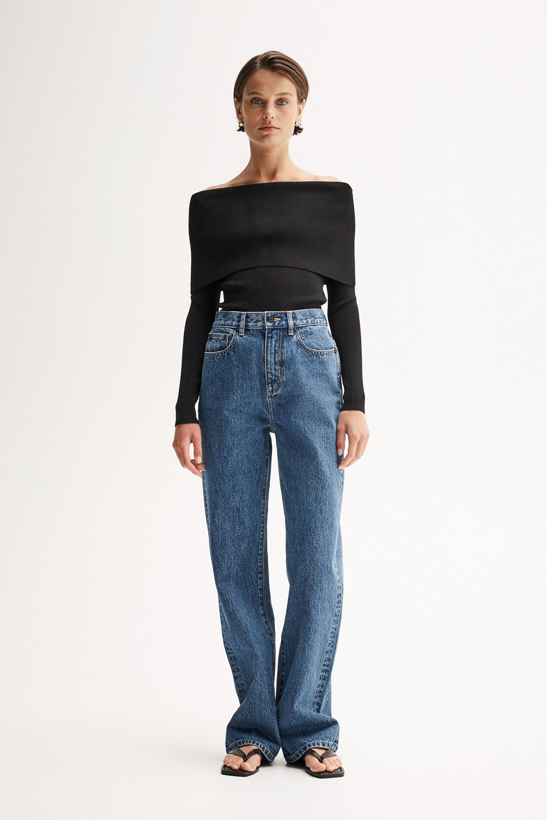 Cobalt Knit Top Black