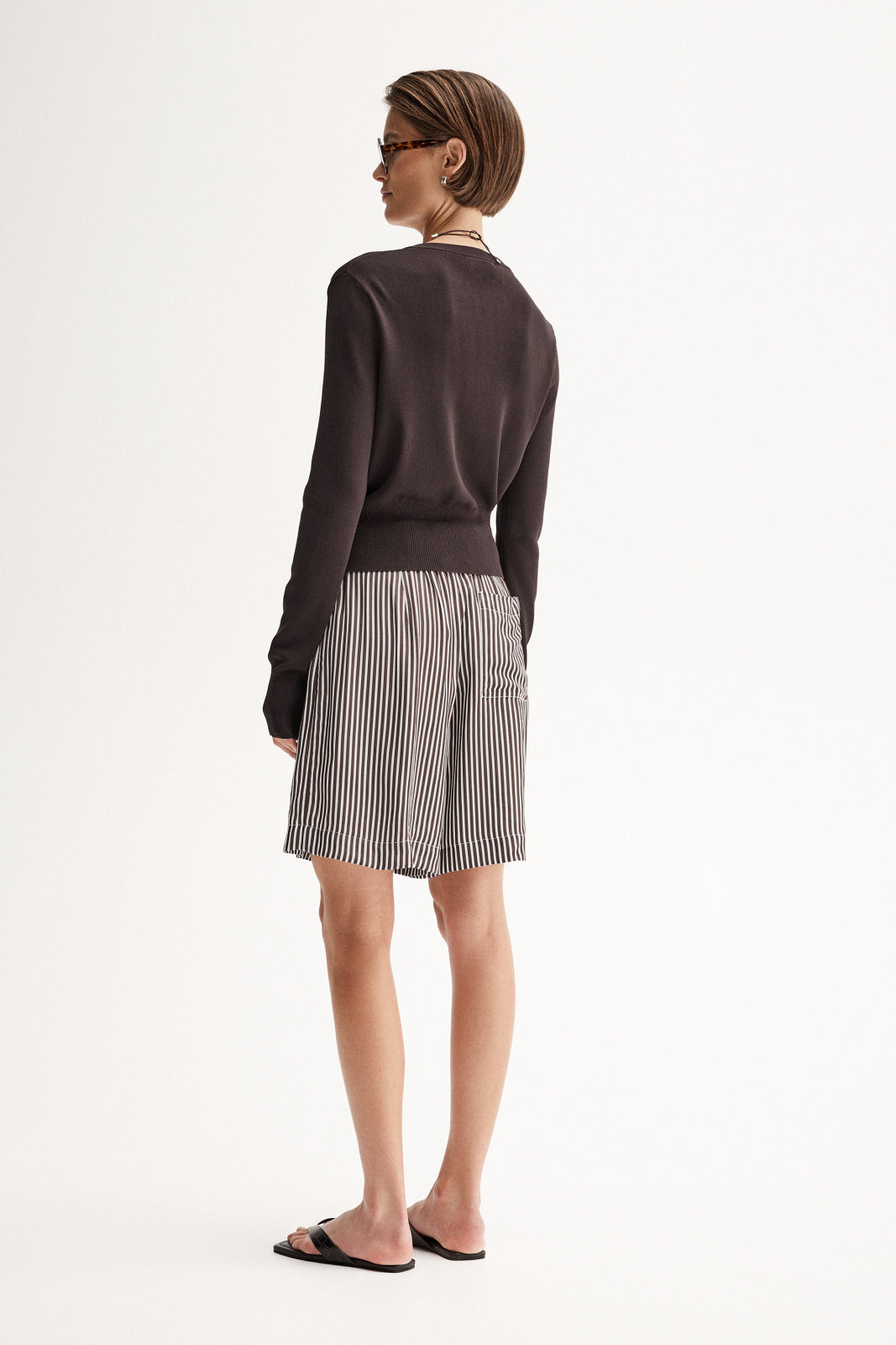 Jamie Stripe Short Brown Stripe