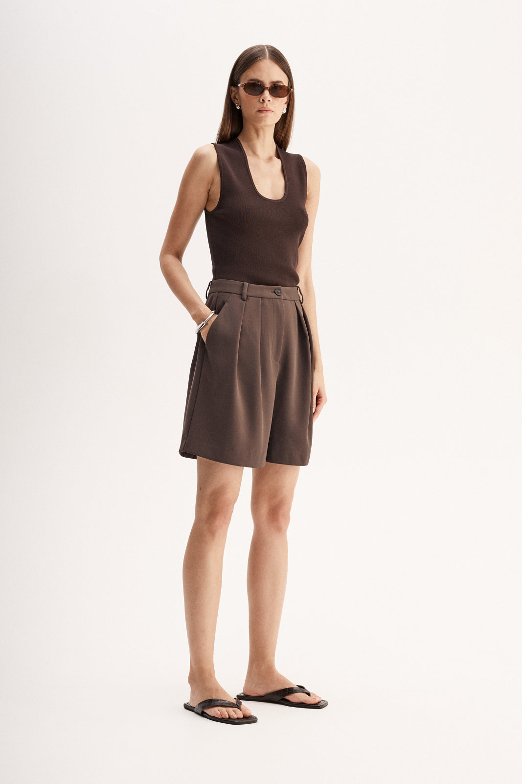 Hayes Knit Top Chocolate