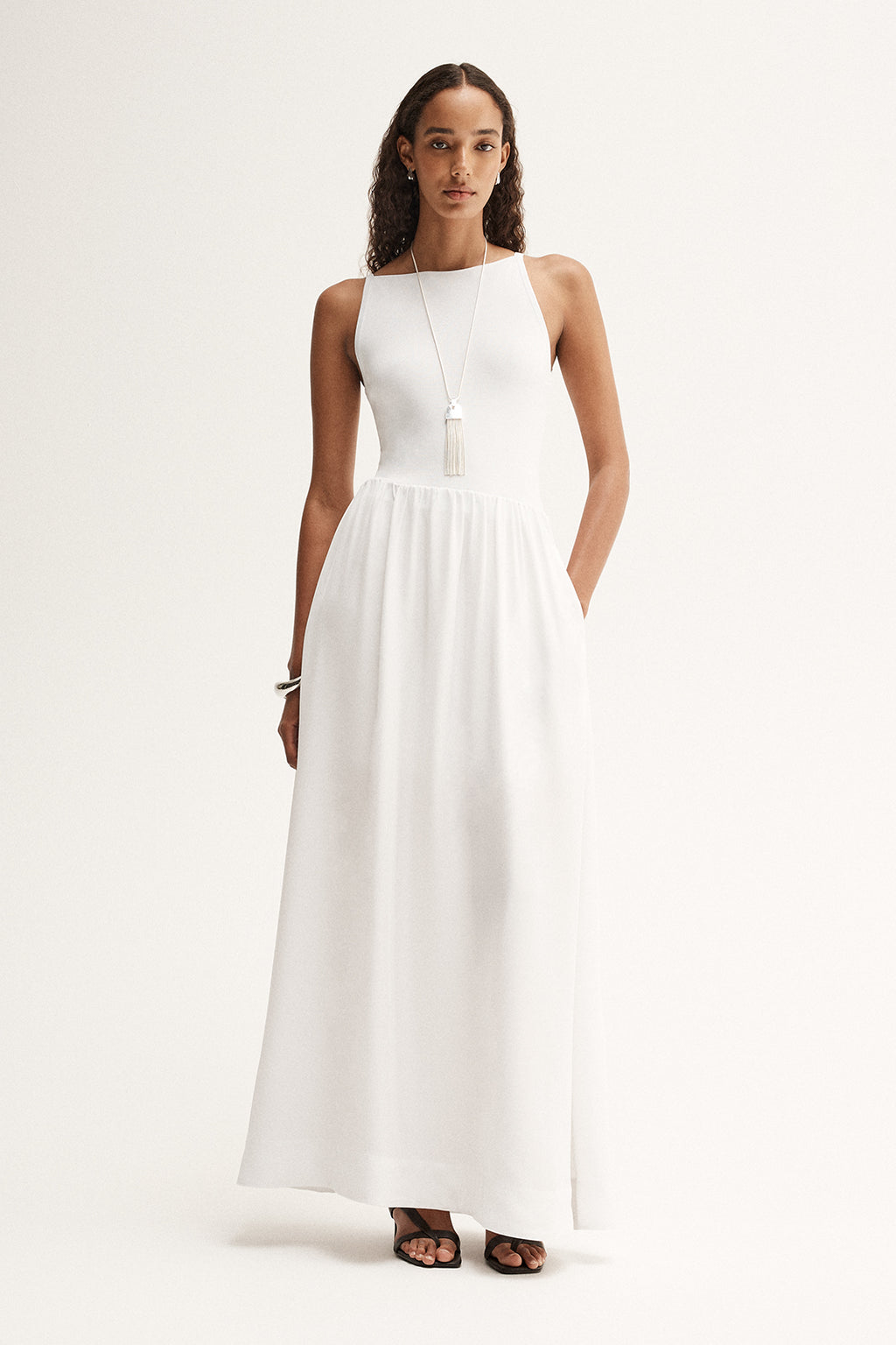 east atlanta maxi dress white Dana Knit Top alexa chung. summer galas collection:cool-summer-trending-now Size:X- Large (8/10)