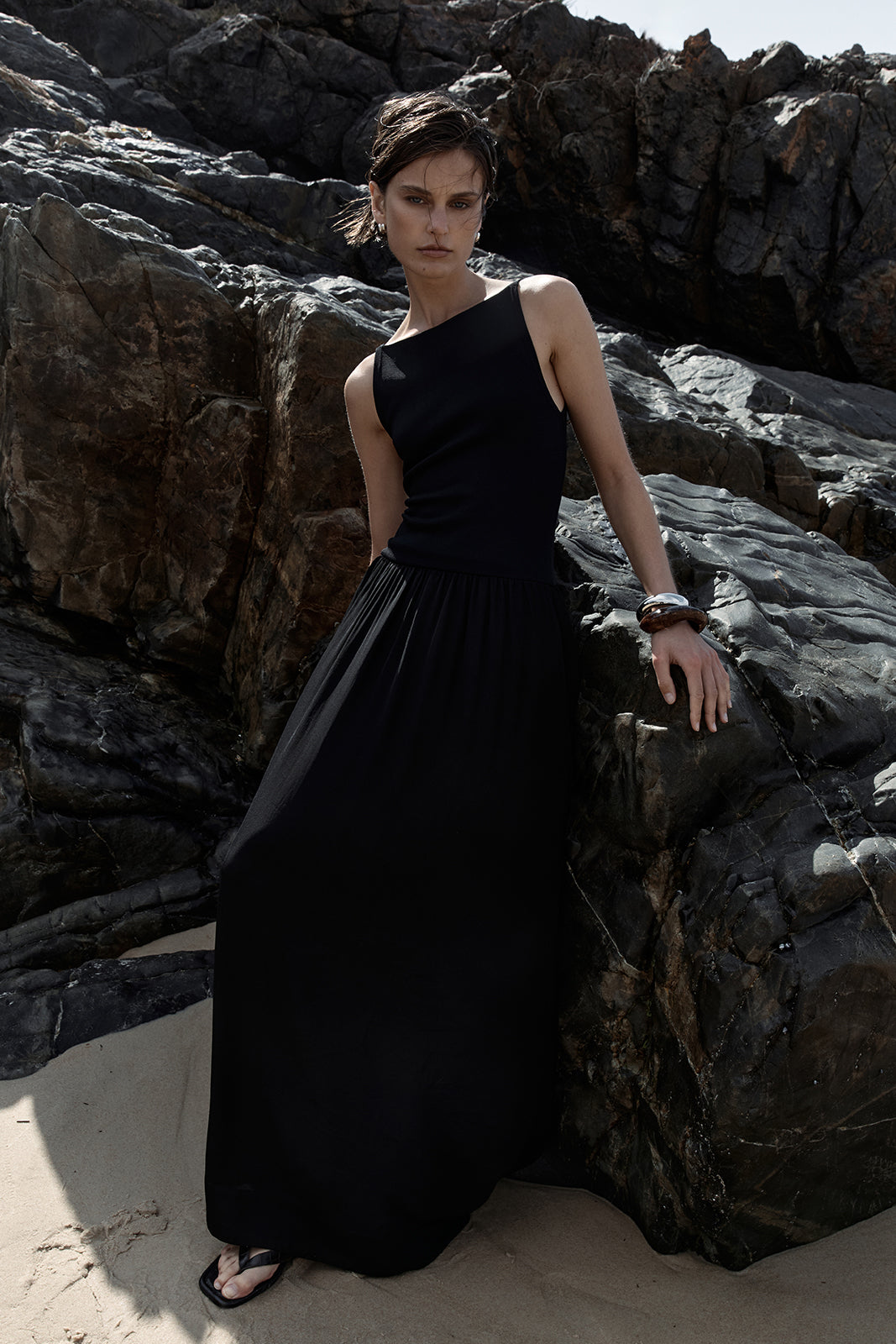 Dana Black Knit Top Maxi Dress | Elka Collective Dana Black Knit Top Maxi Dress | Elka Collective
