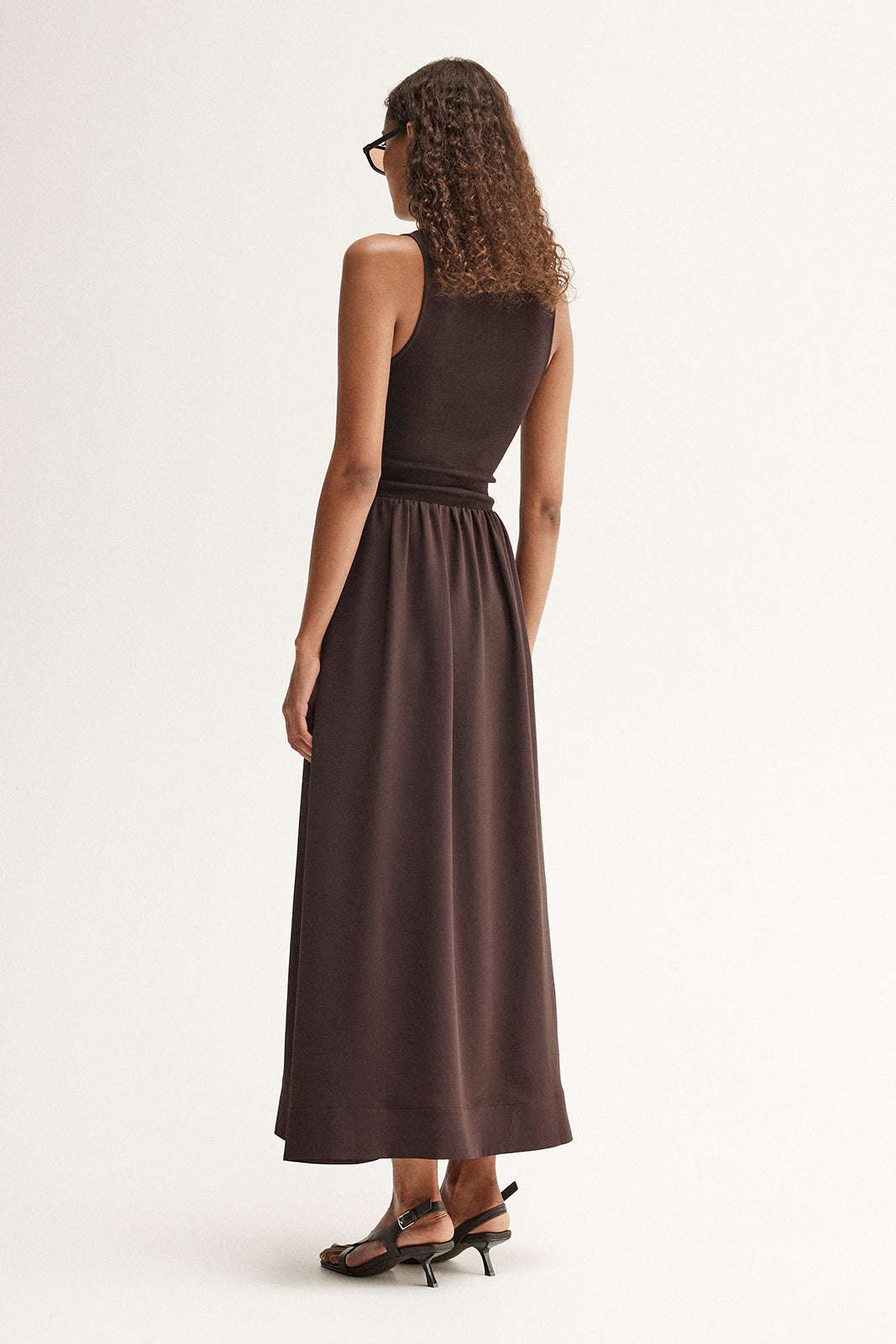 drew maxi dress Drew Brown Rib Bodice Maxi Dress
