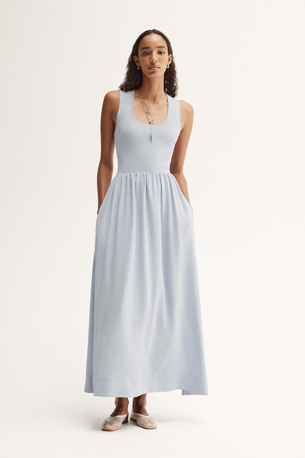 knee length dresses for ladies Drew Maxi Dress Black Bamboo Jersey – Traveling Black Dress main image 1