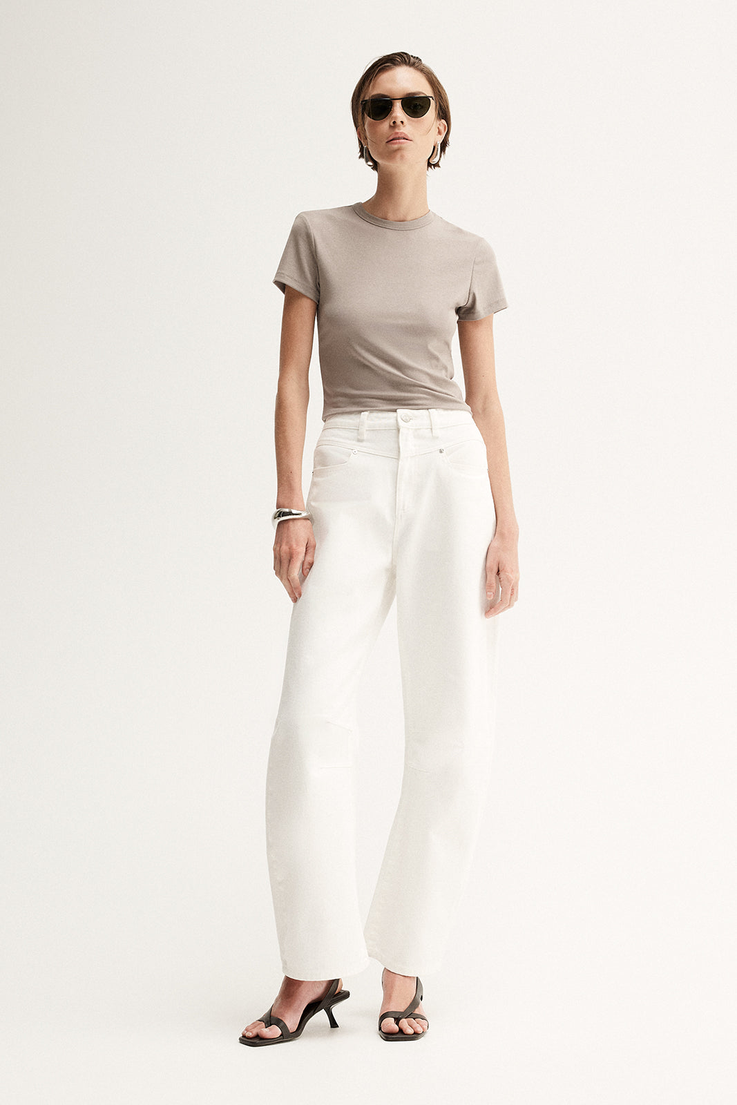 Bonnie Fitted Tee Almond Marle