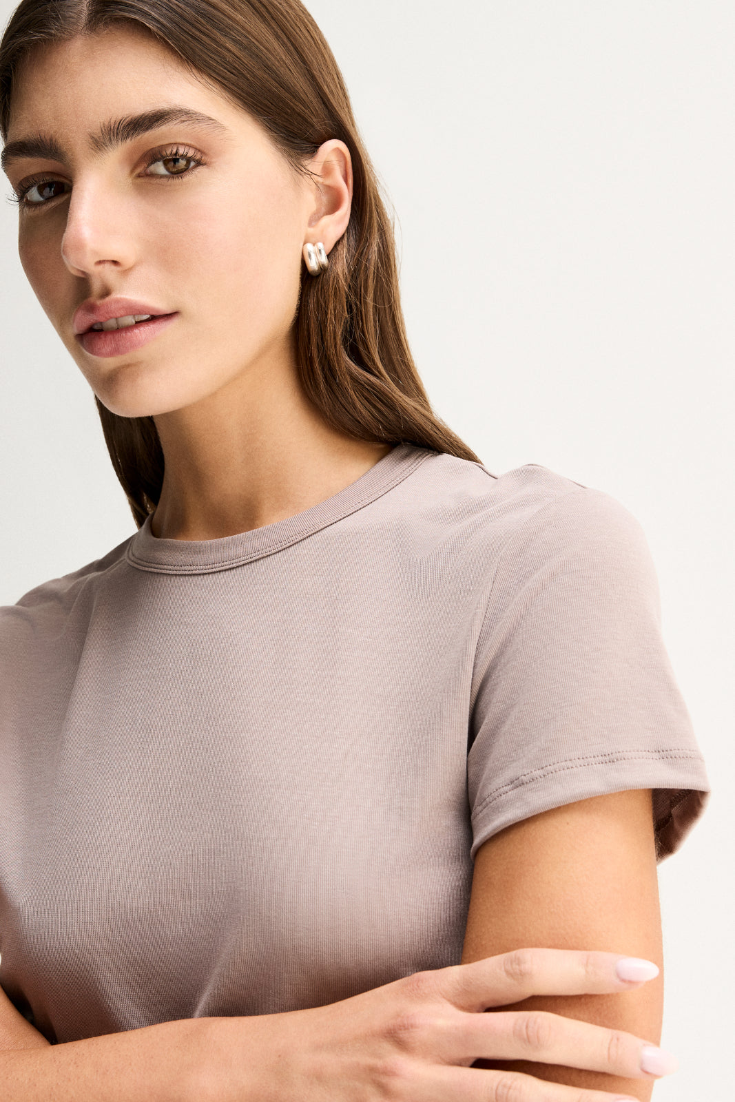Bonnie Fitted Tee Almond Marle