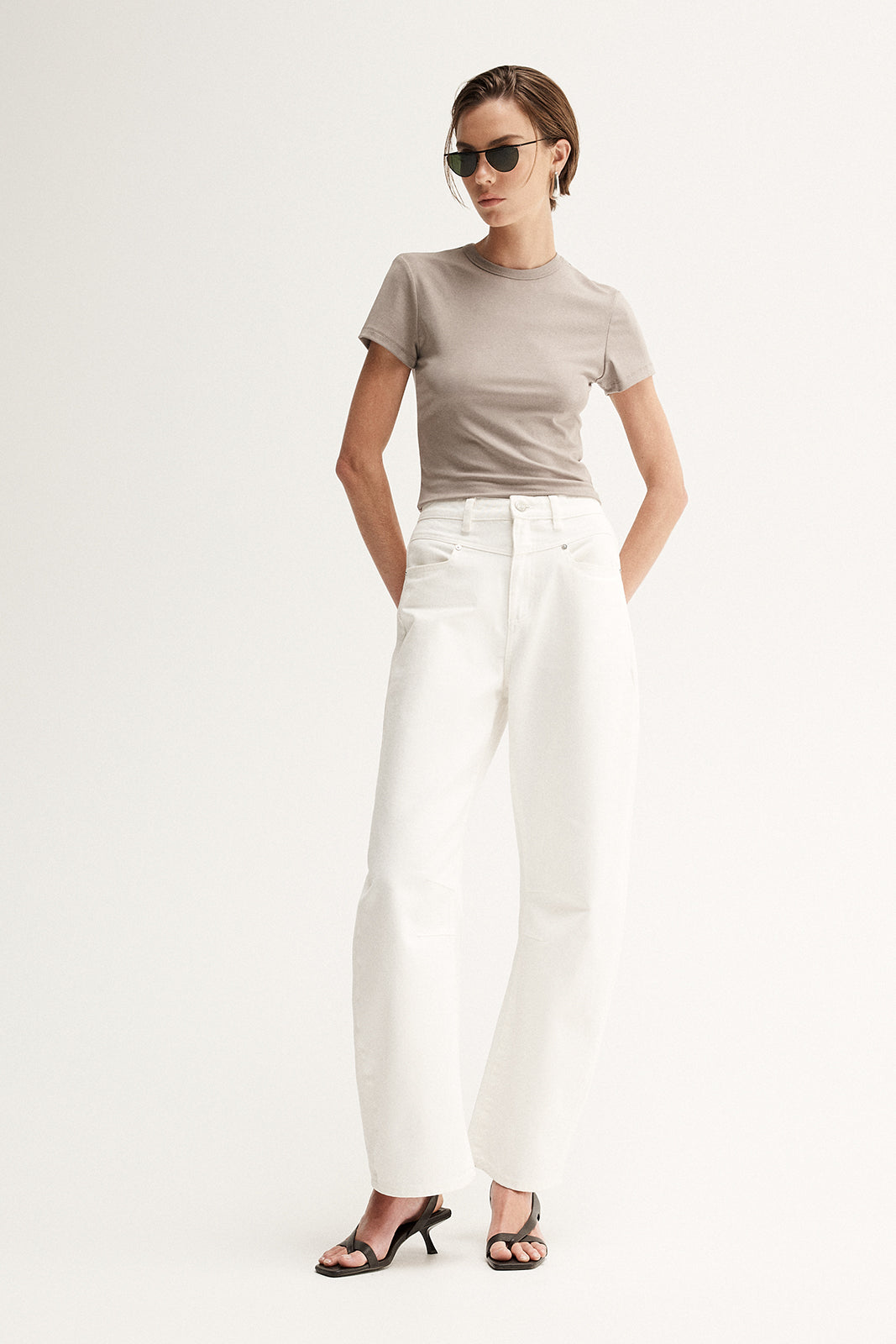 Bonnie Fitted Tee Almond Marle