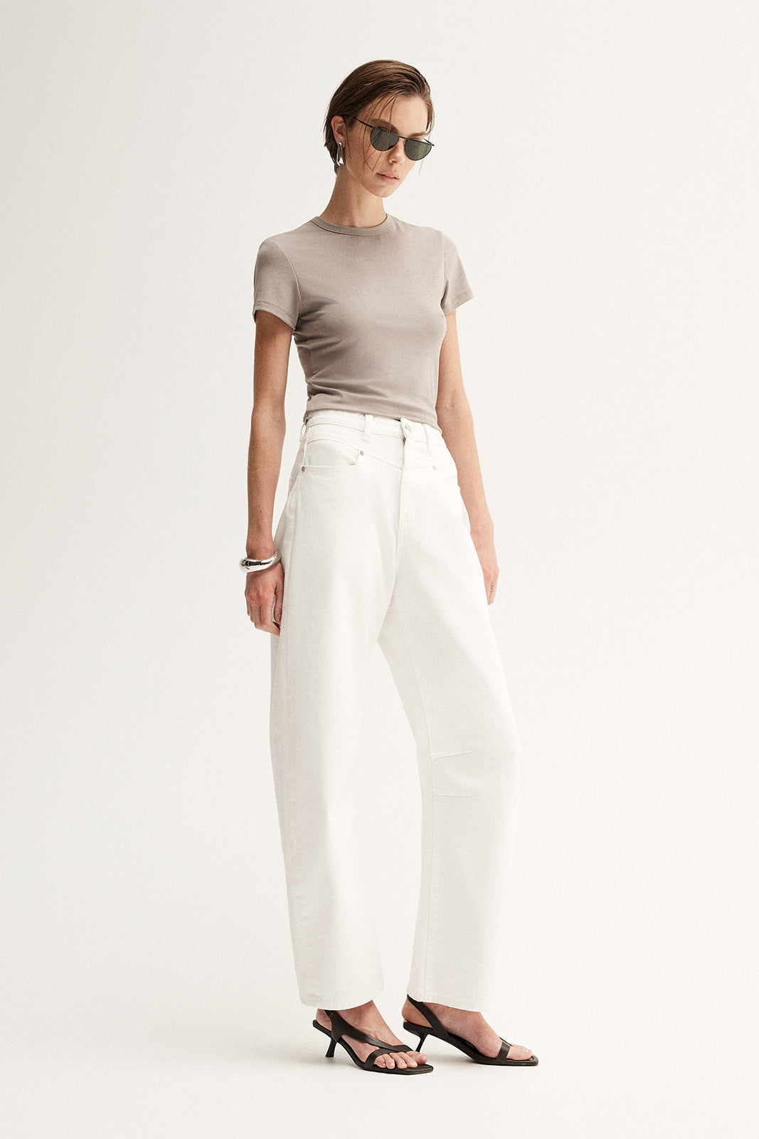 Bonnie Fitted Tee Almond Marle