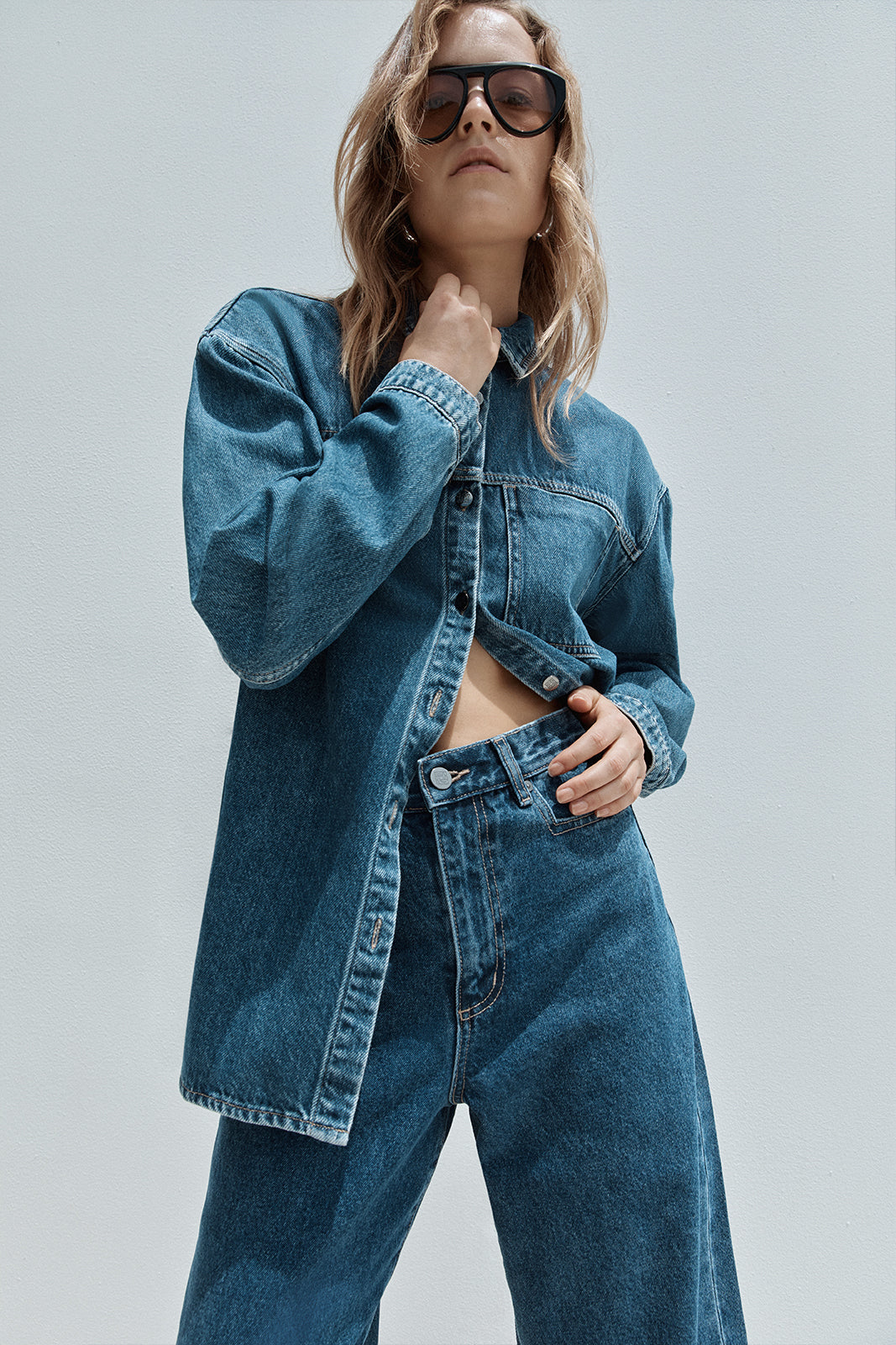 Kennedy Denim Shirt - Women's Oversized Shirt in Dark Wash - Elka