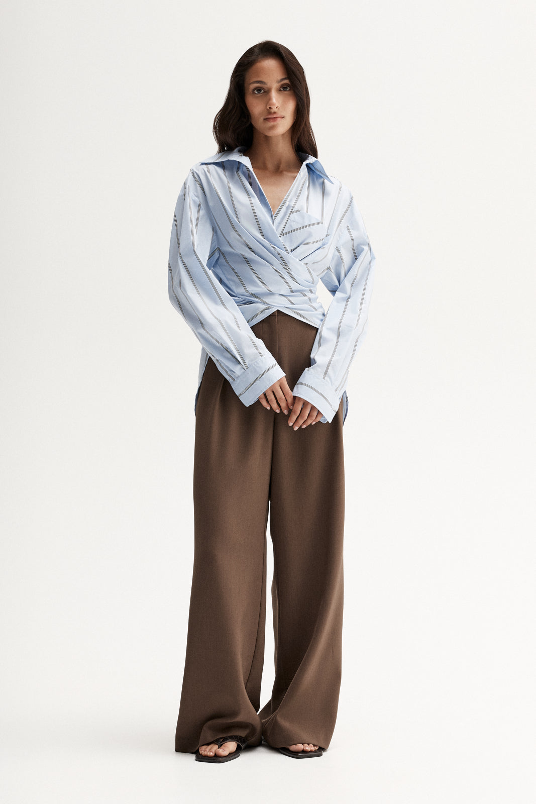 Dominic Wrap Shirt Blue Stripe