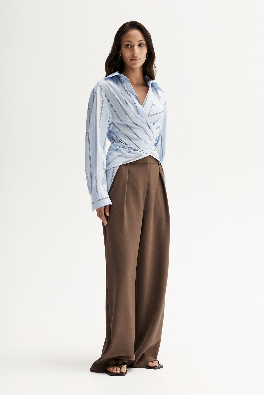Dominic Wrap Shirt Blue Stripe