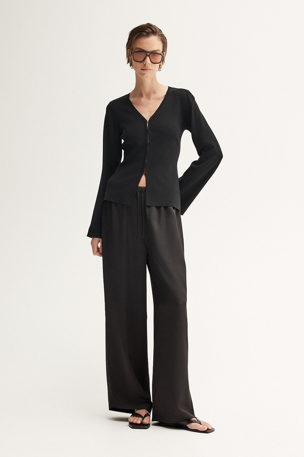 Women's Clare Knit Top in Black - Elka Collective
