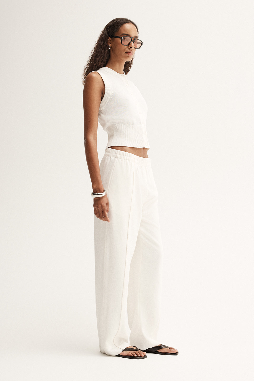 Clyde Knit Vest Top White