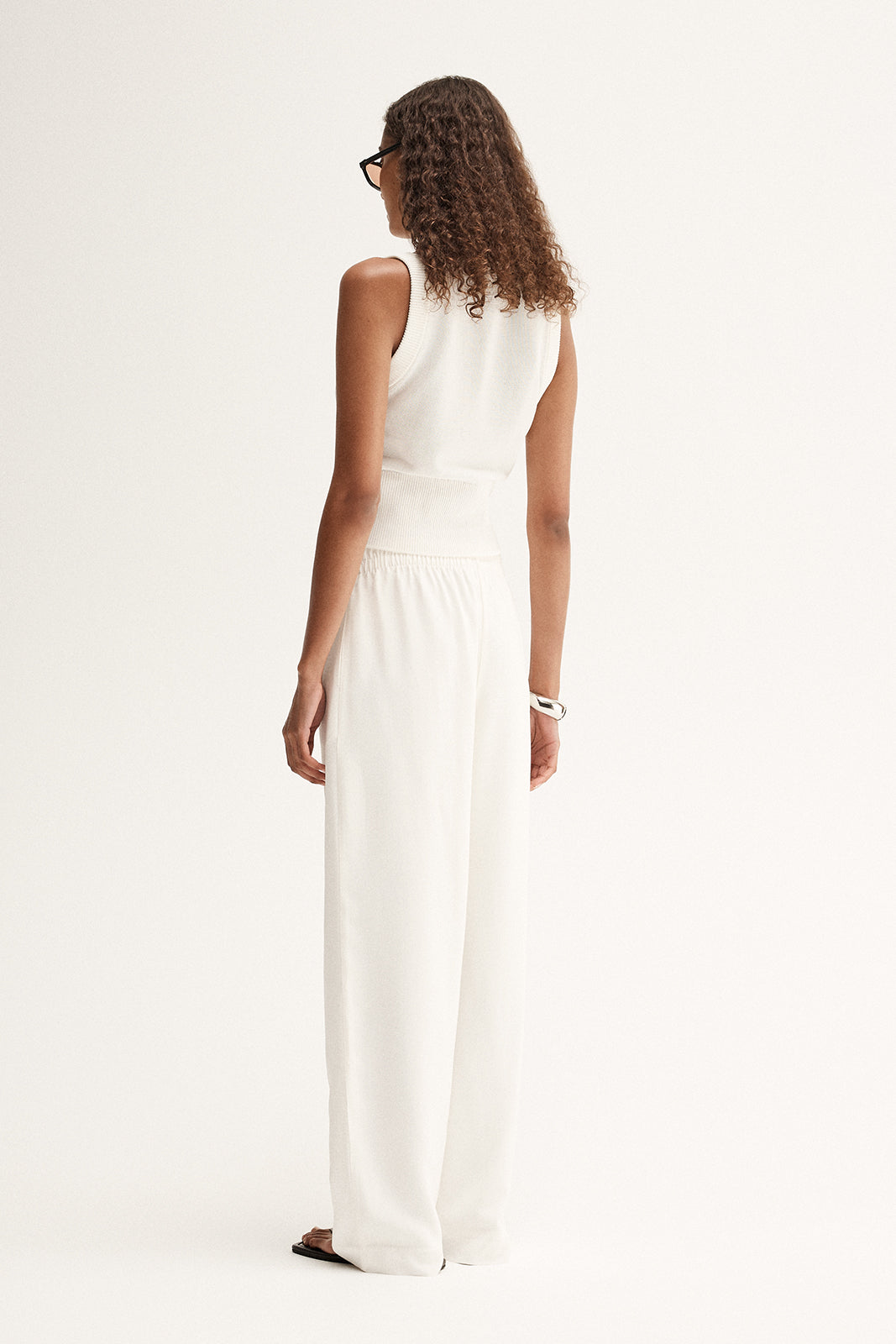 Clyde Knit Vest Top White