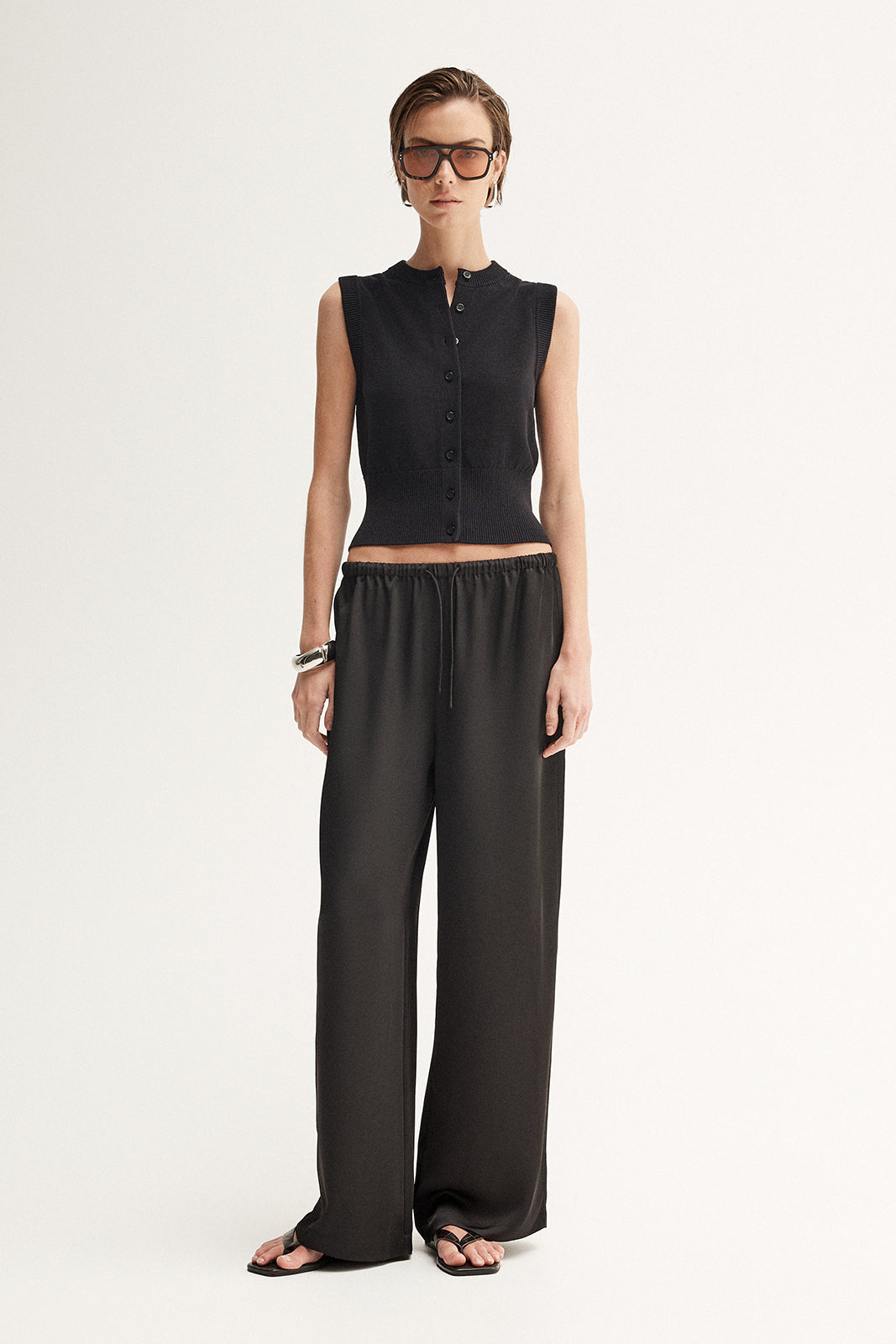 Clyde Knit Vest Top Black