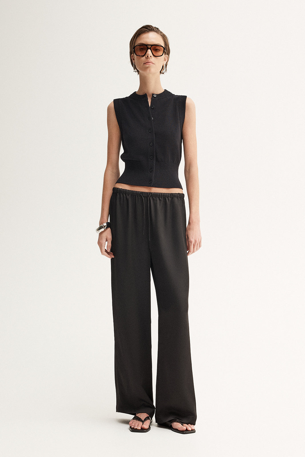 Clyde Knit Vest Top Black