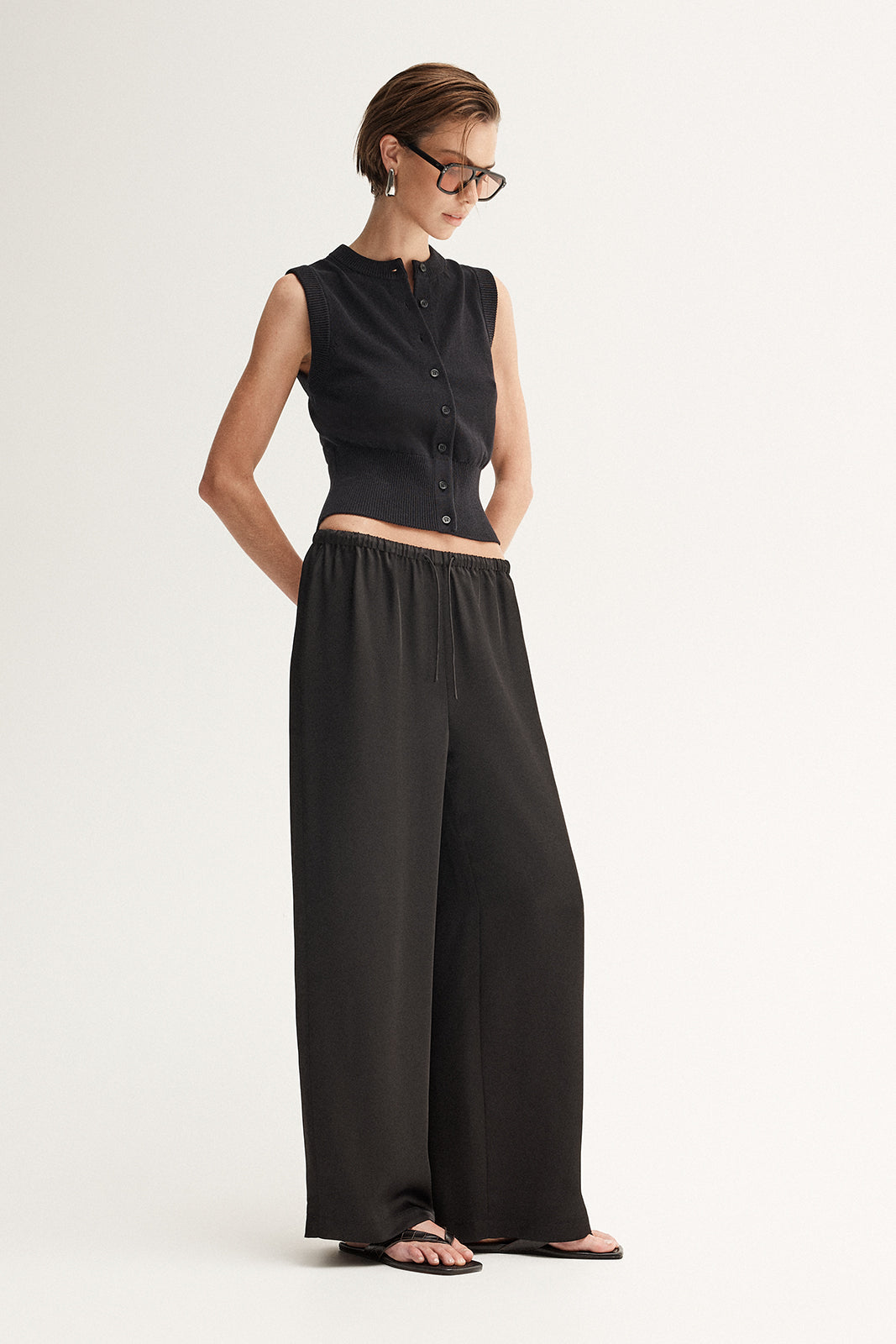 Clyde Knit Vest Top Black