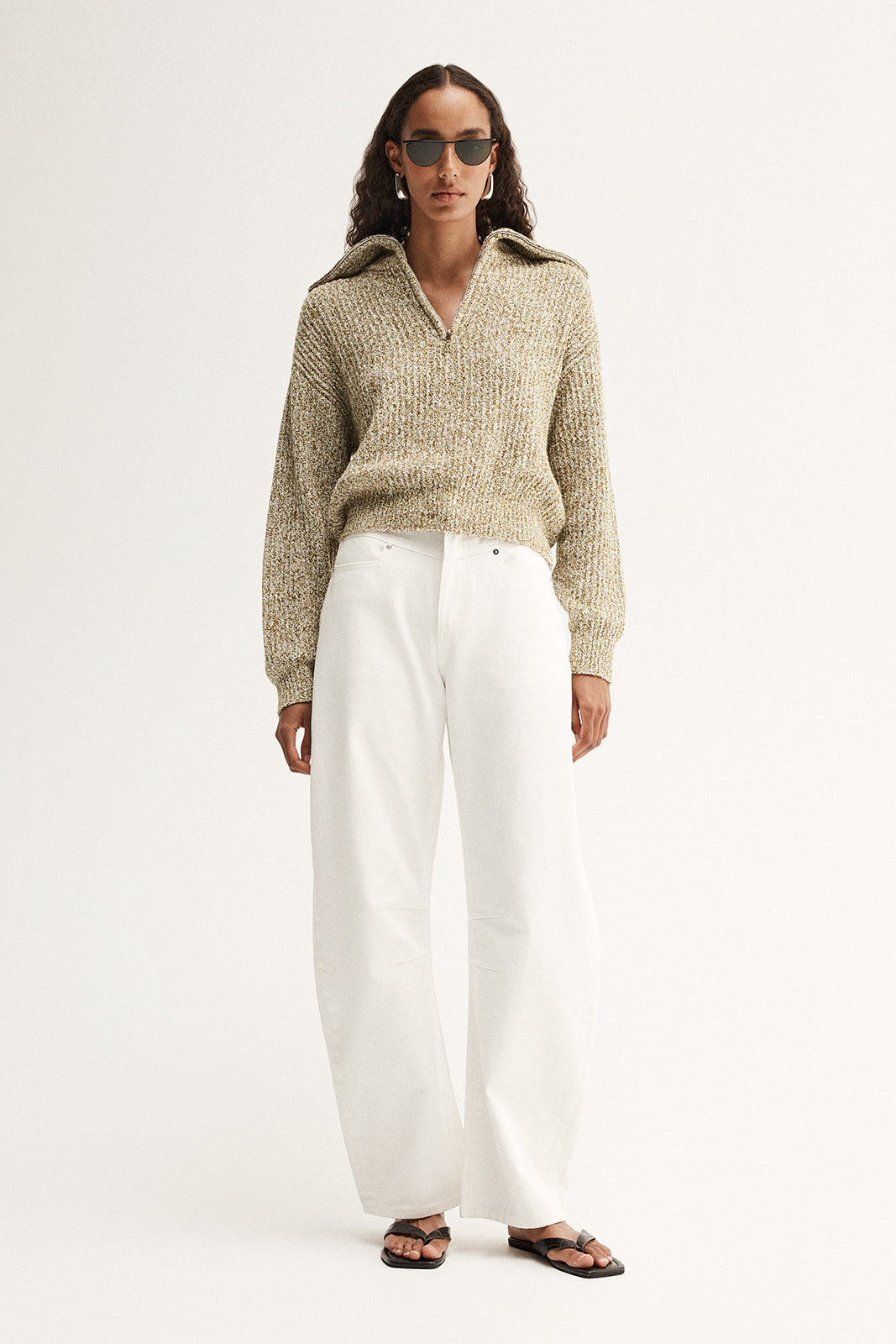 marika3 L'Appartement RIB KNIT◆ Asymmetrical Rib Snit Top | White House Black Market