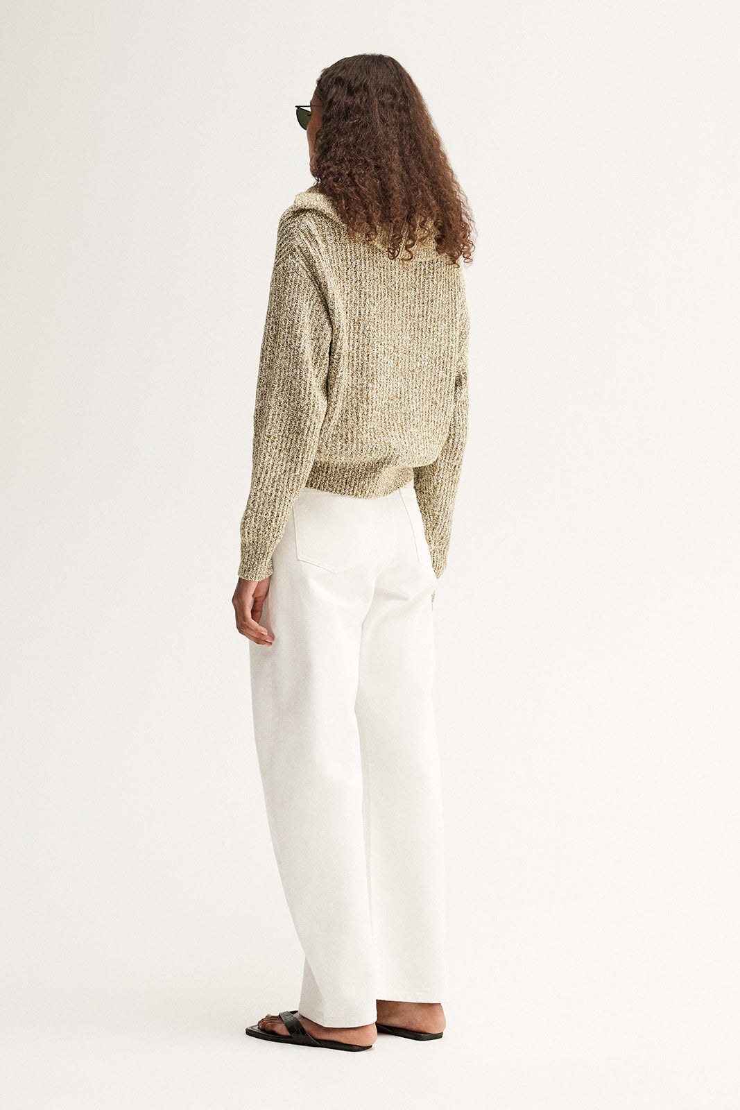 Harrie Zip Jumper Moss Marle