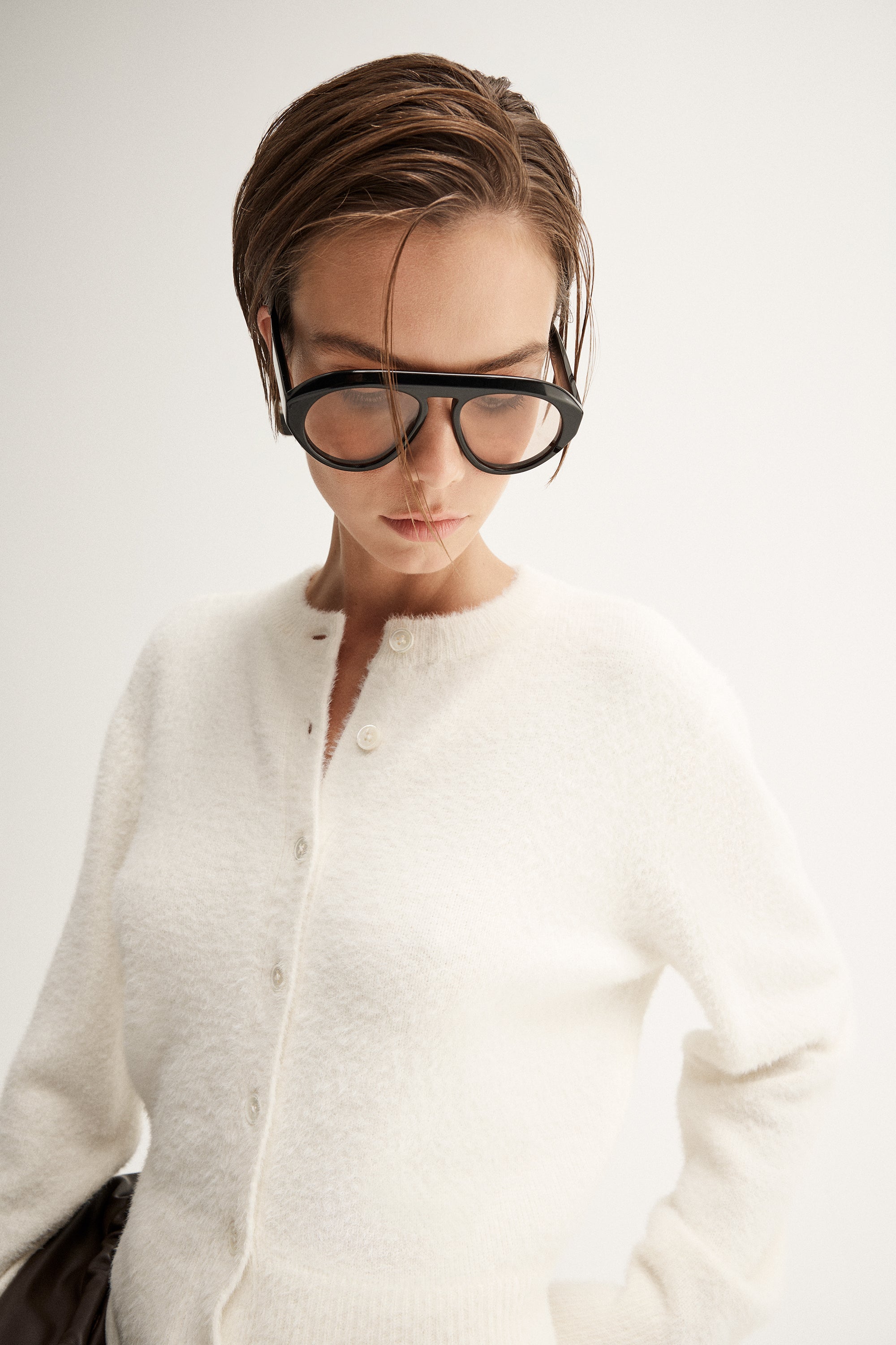 Posie Knit Cardigan White