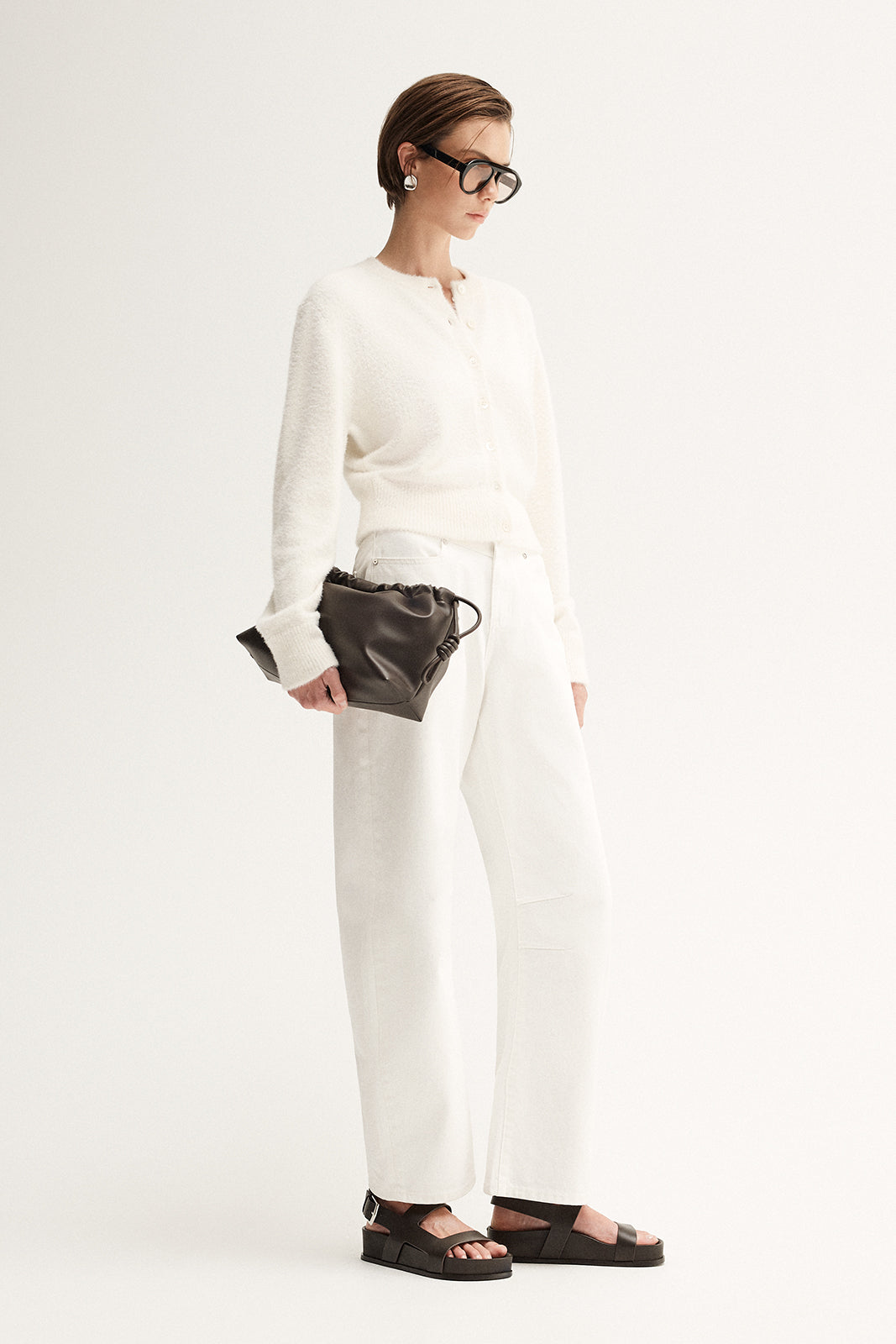 Posie Knit Cardigan White