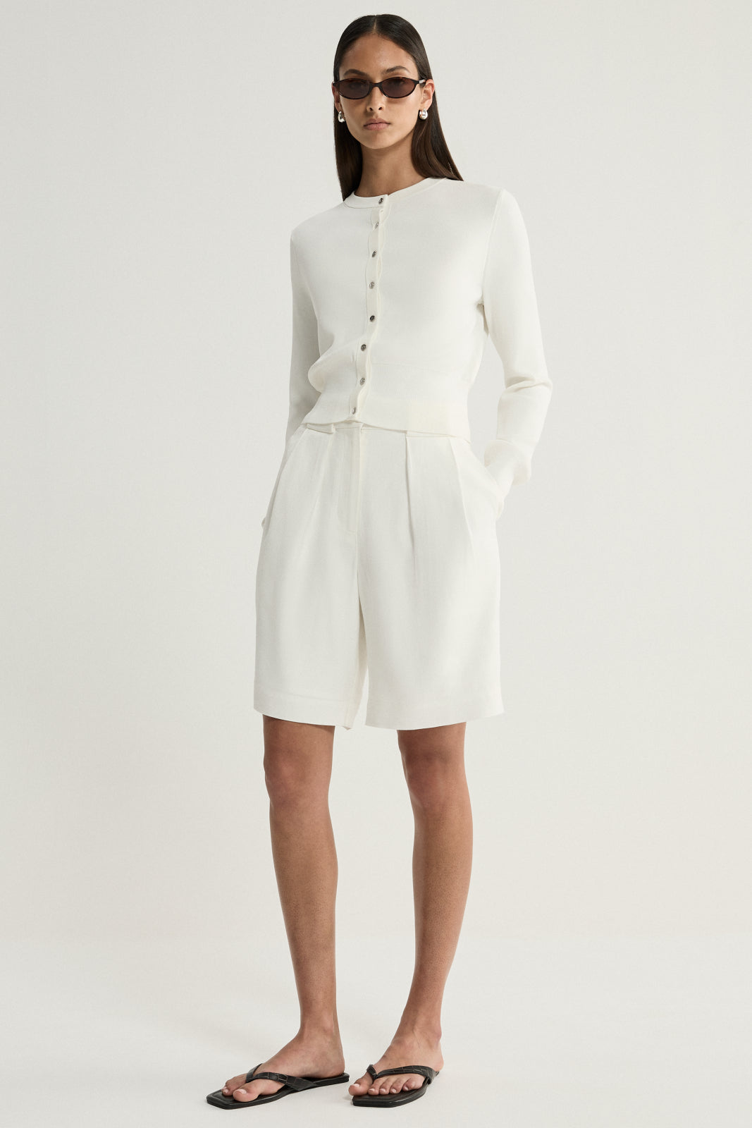 Penny Knit Cardigan White