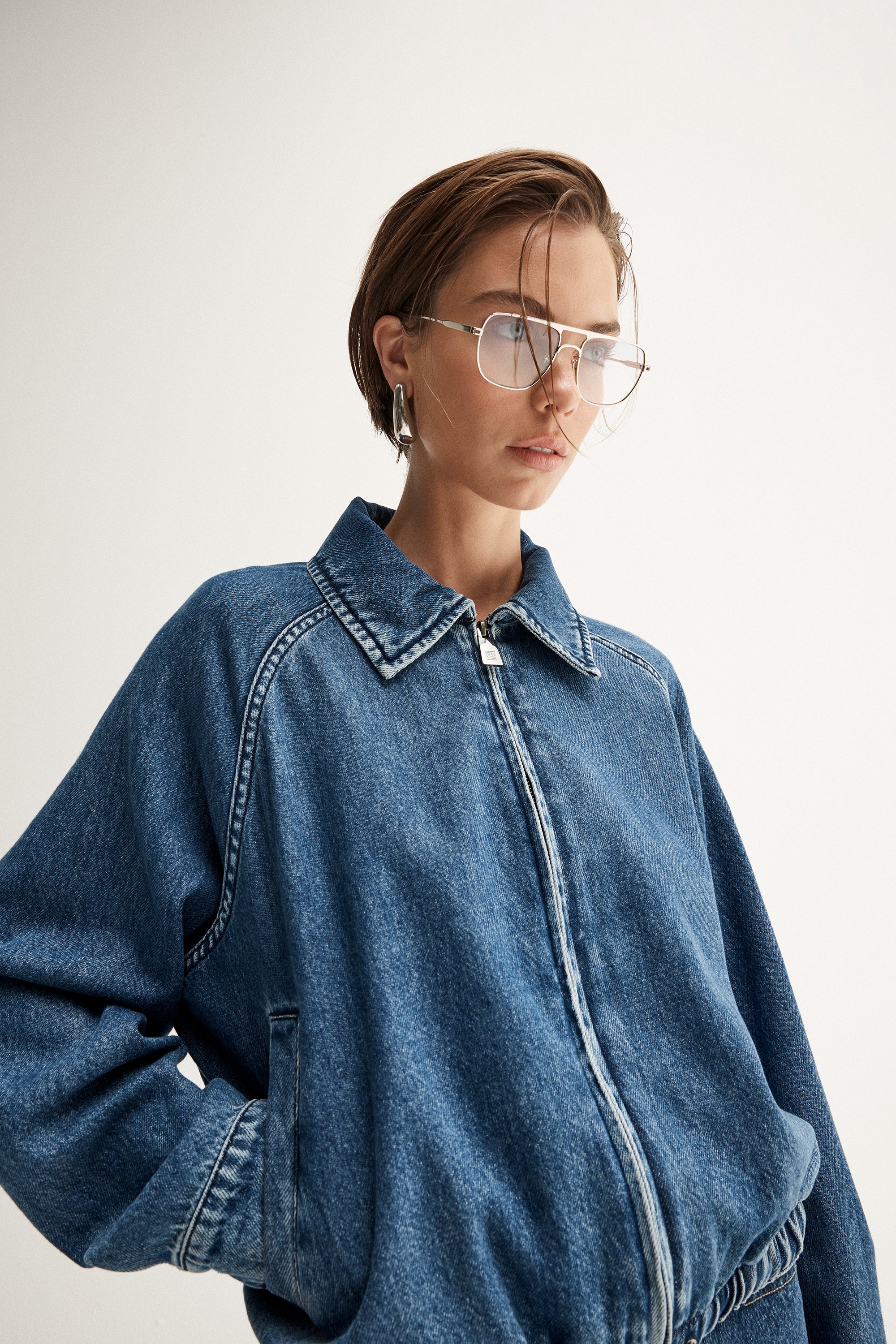 Addison Denim Jacket - Women's Crop Jacket in Dark Wash - Elka